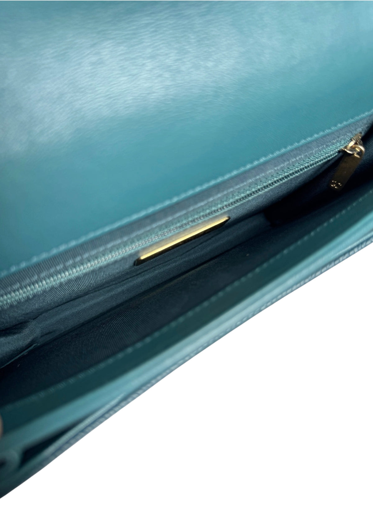 Chanel Teal Chain Handle Flap Bag T9115