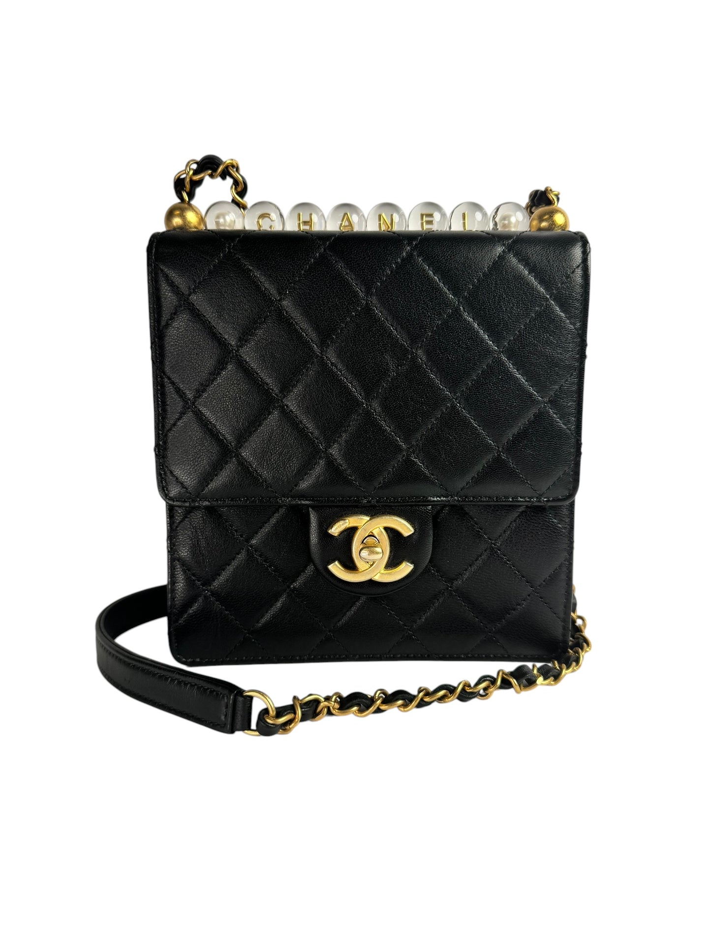 Chanel Black Pearl Top Crossbody GHW T6690