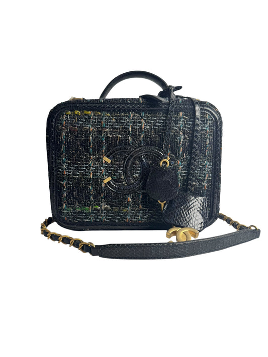 Chanel Tweed Python Filigree T7395