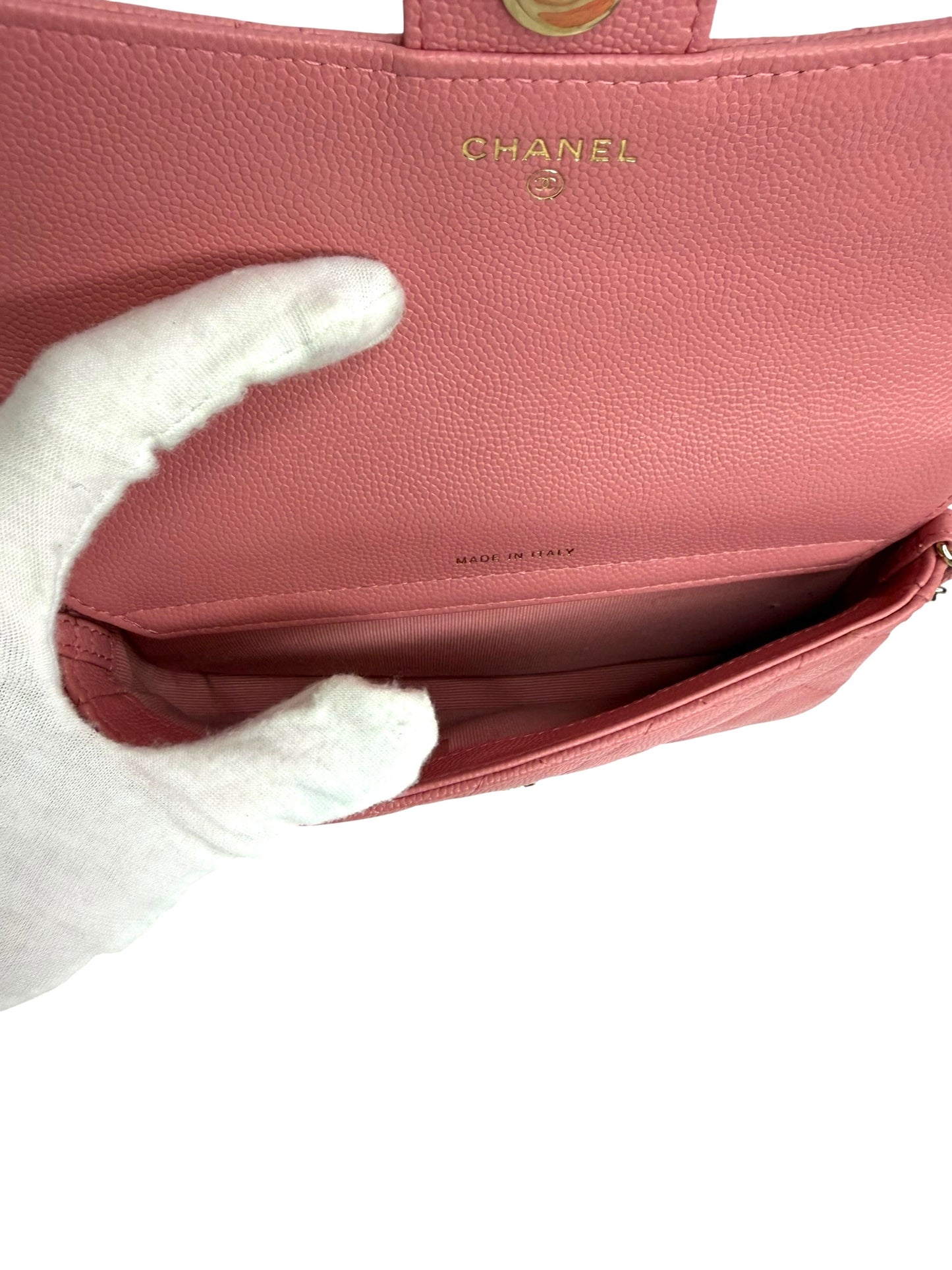 Chanel Pink Caviar Flap WOC T8757