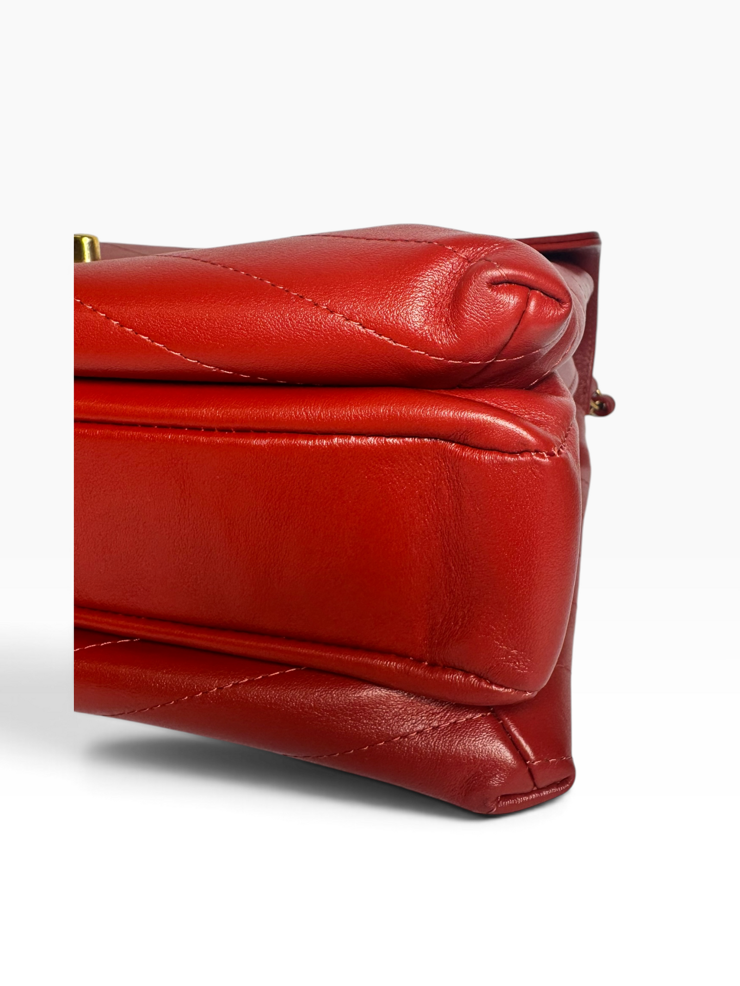 Chanel Red Chevron Envelope Flap GHW T8254