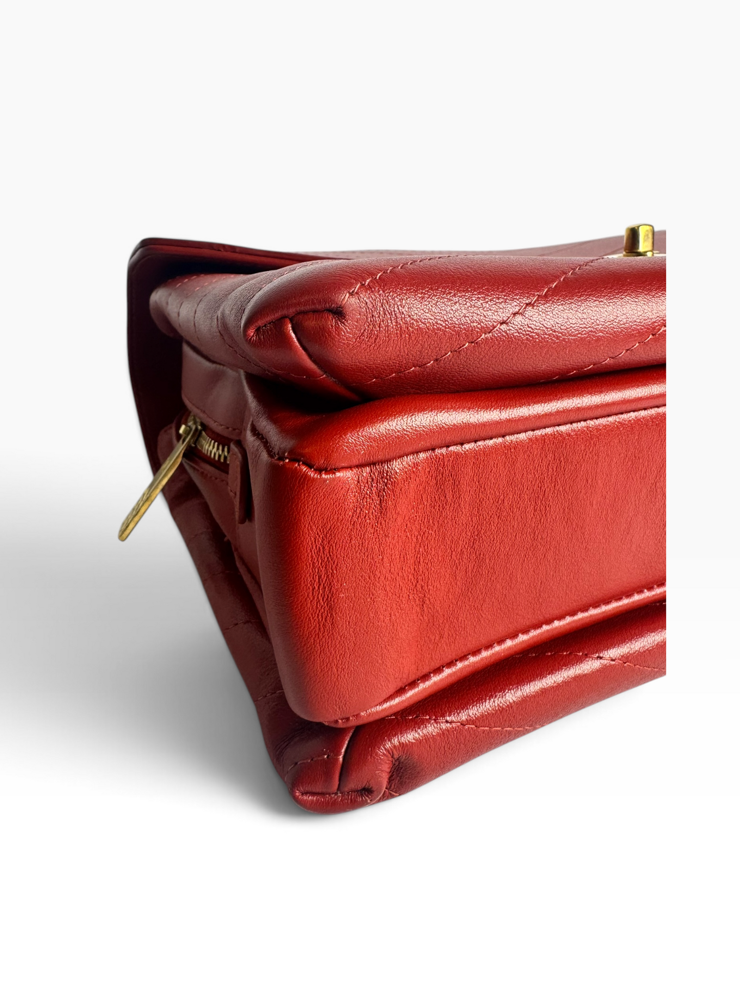 Chanel Red Chevron Envelope Flap GHW T8254