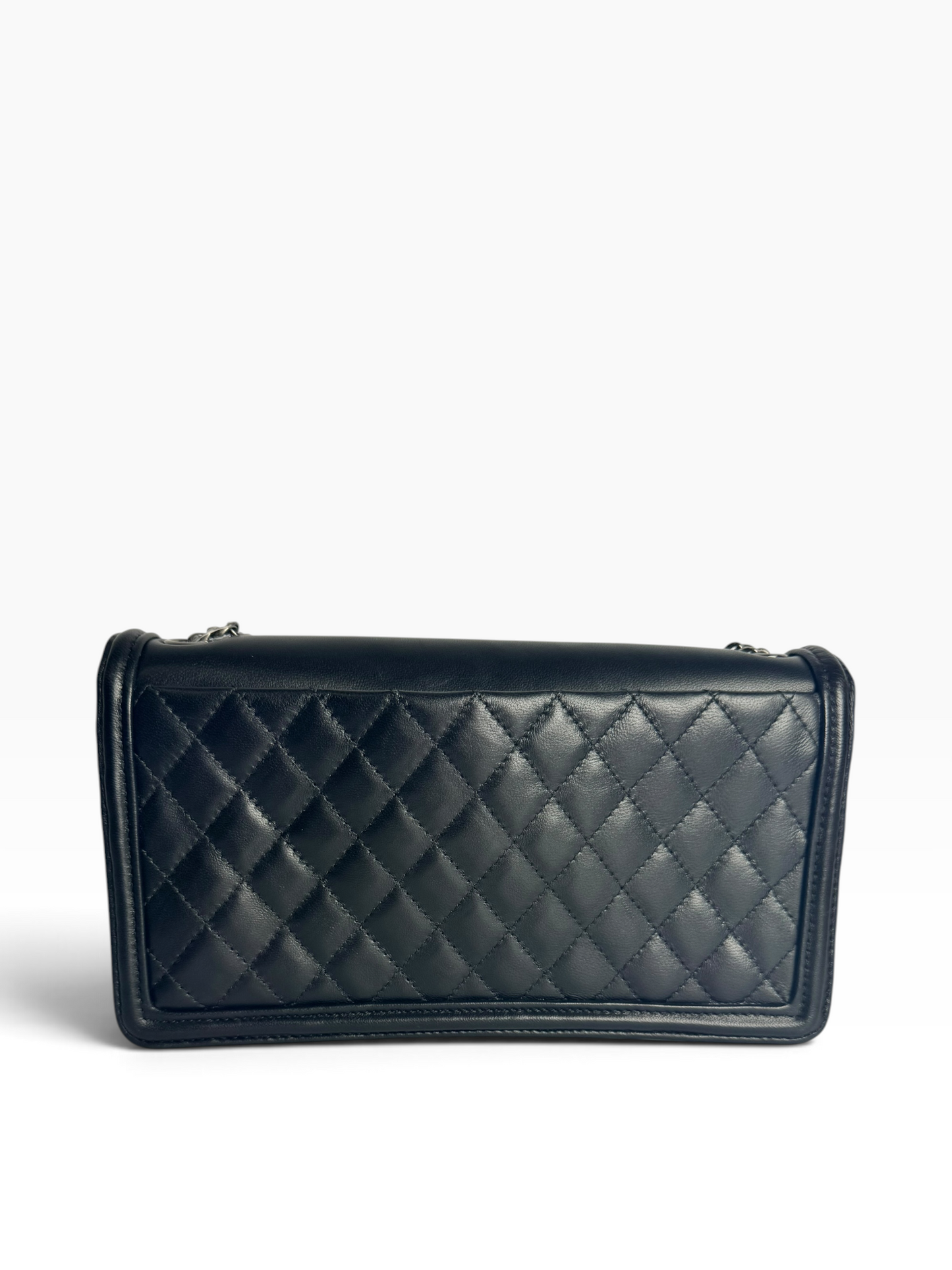 Chanel Black Boy Block Patent RHW T6901