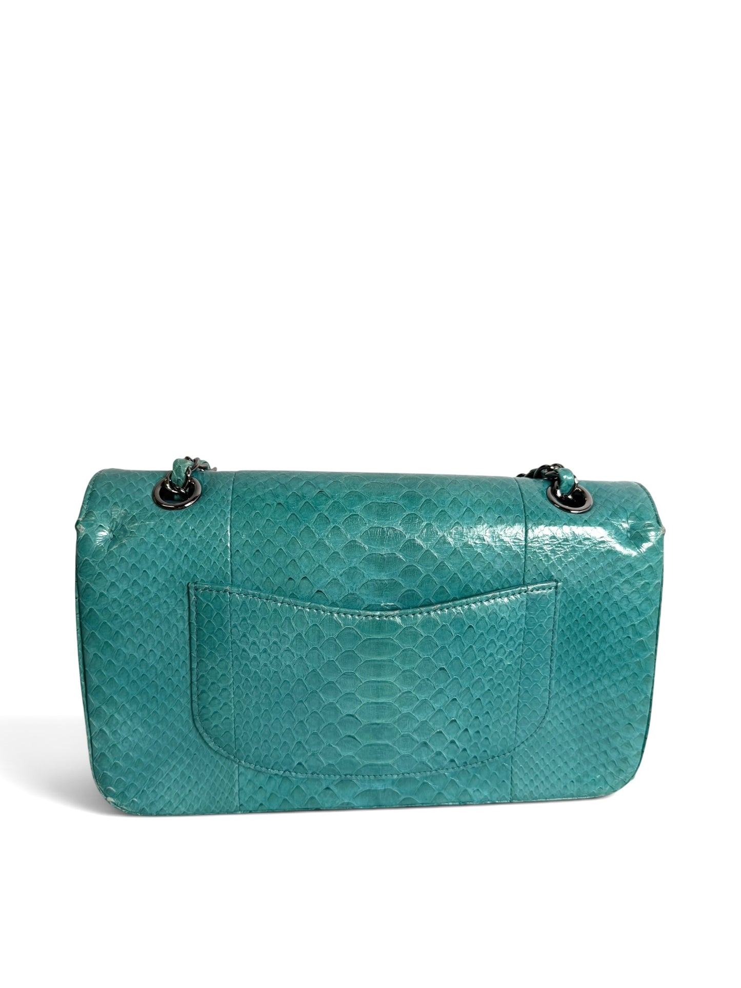 Chanel Blue Python Medium Classic Double Flap DEPOSIT 3 AND 4