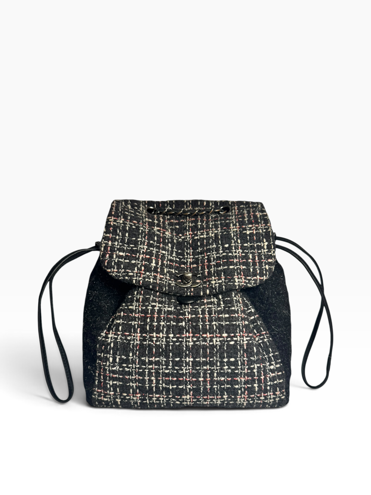 Chanel Black Tweed Backpack T7071
