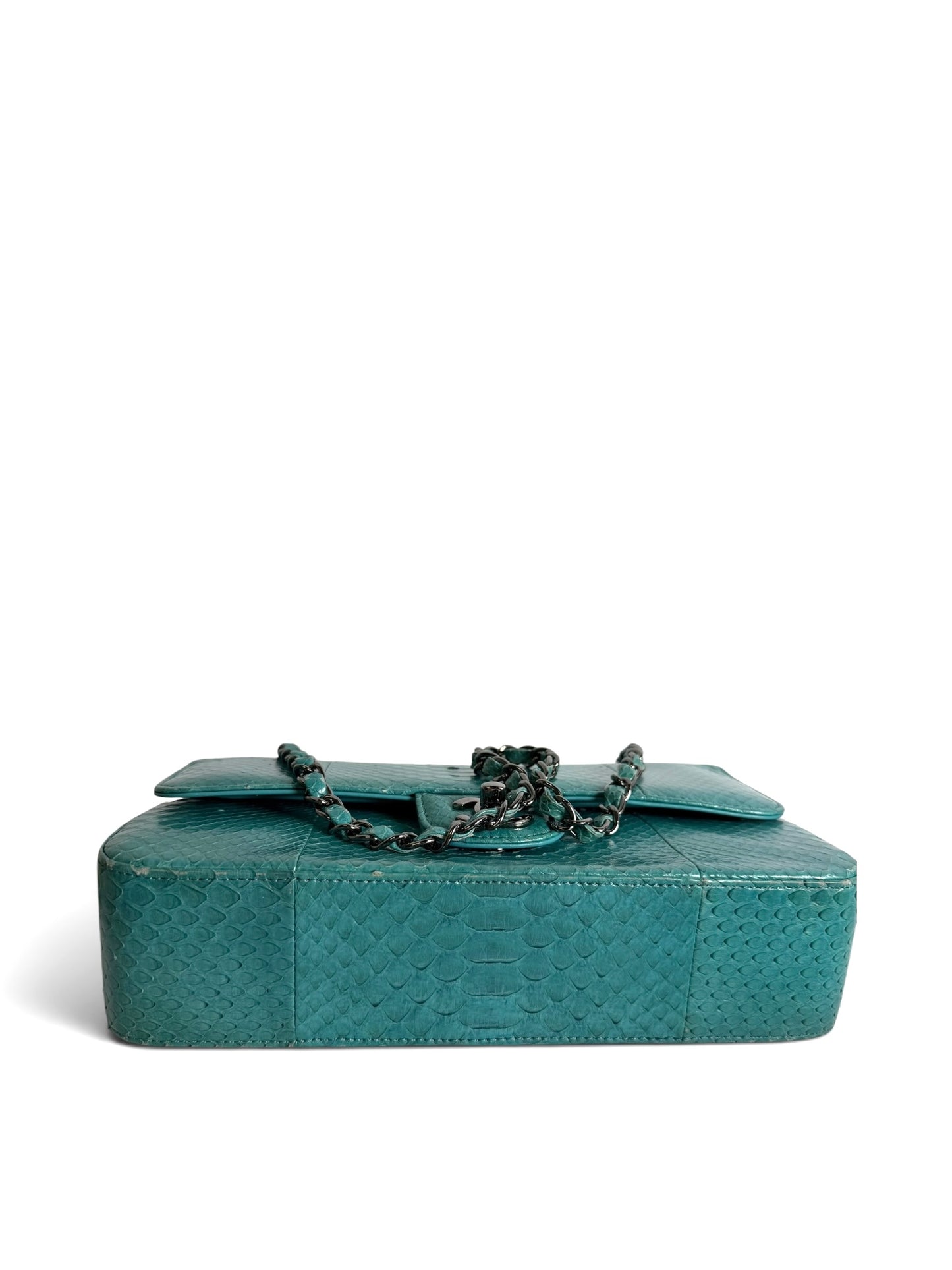 Chanel Blue Python Medium Classic Double Flap DEPOSIT 3 AND 4