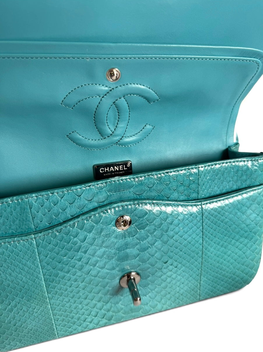 Chanel Blue Python Medium Classic Double Flap DEPOSIT 3 AND 4