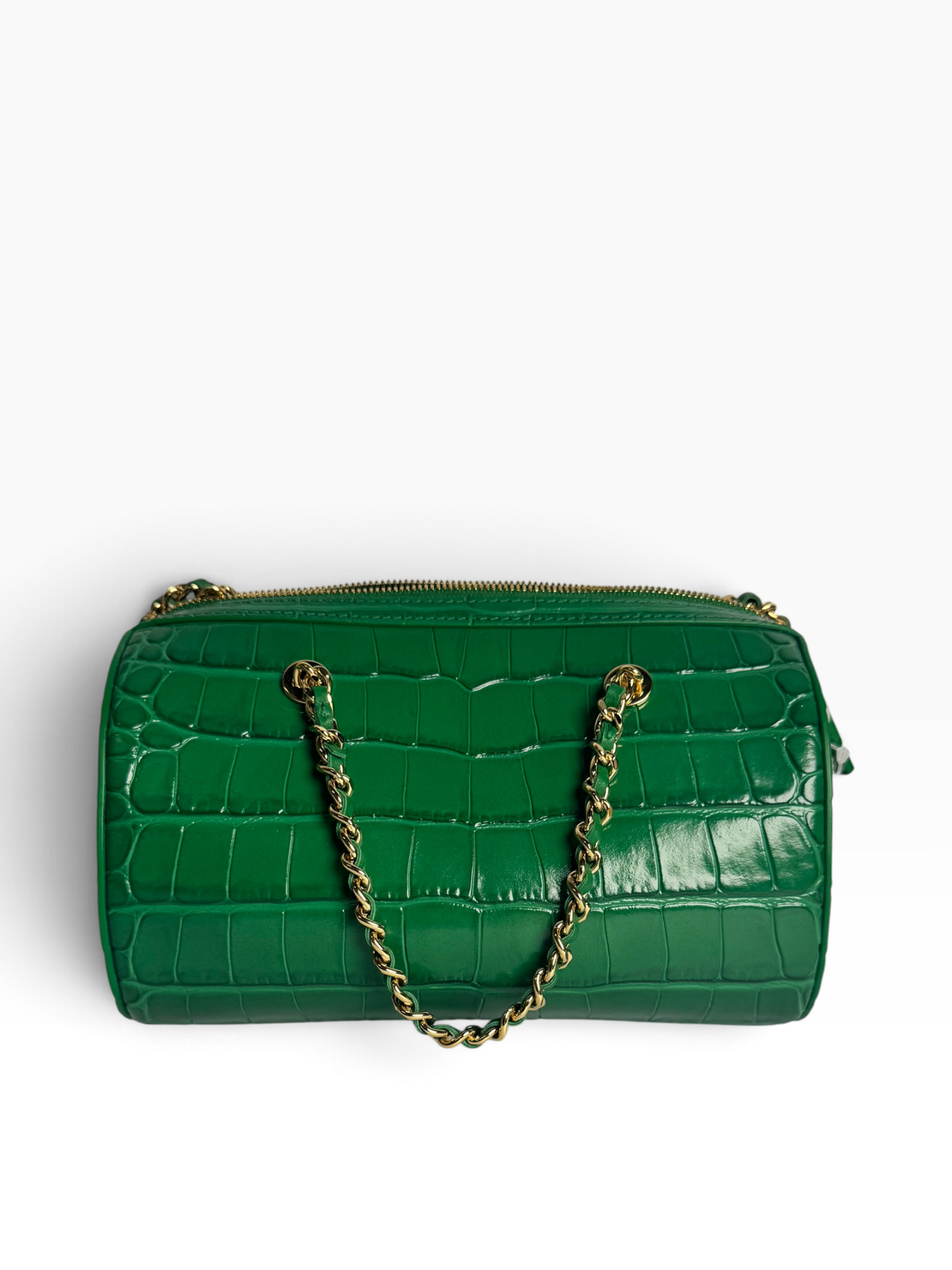 Chanel Green Croc Bowler NWT Full Set T8245