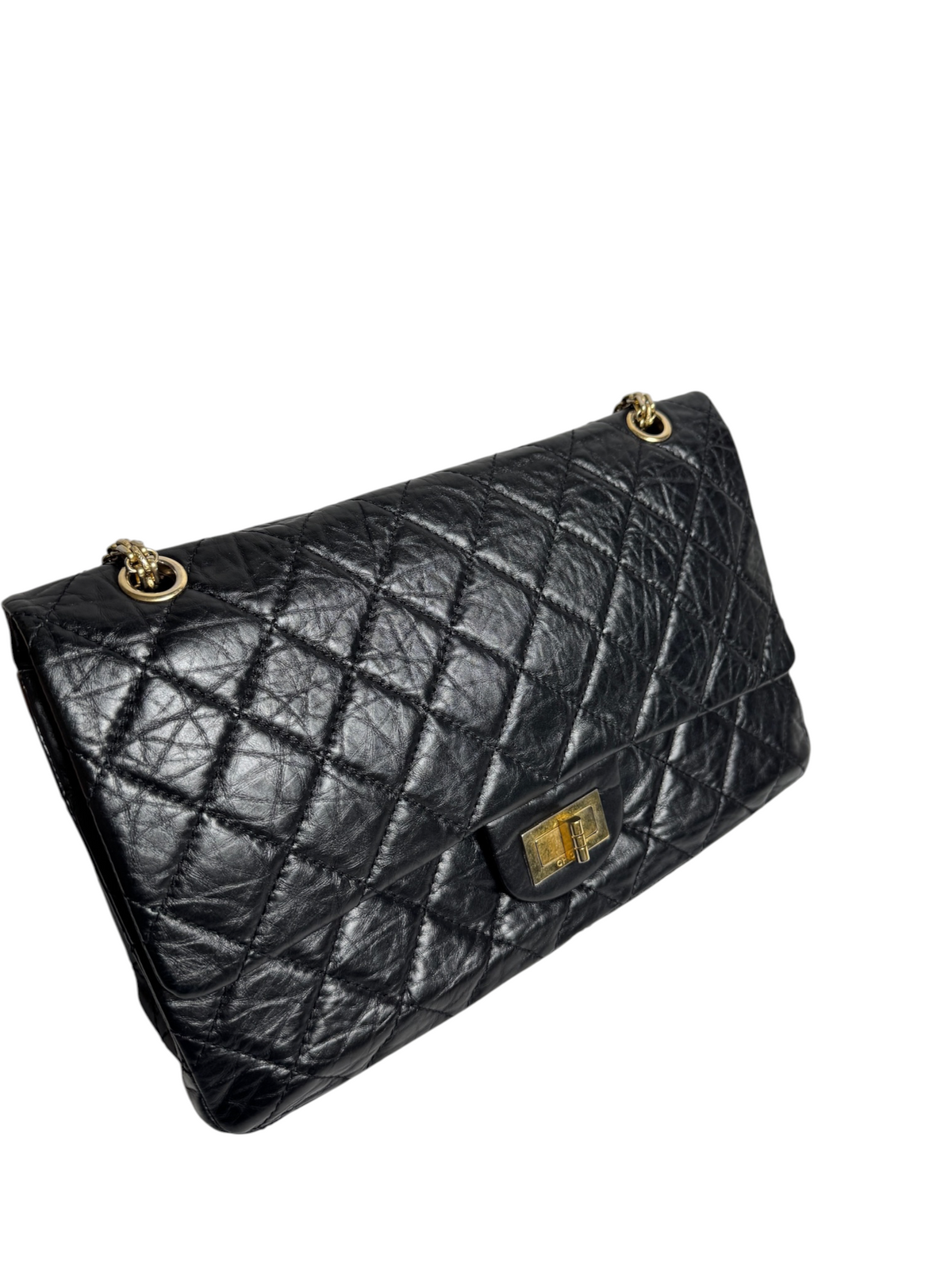 Chanel Black Reissue Jumbo Double Flap GHW T9118