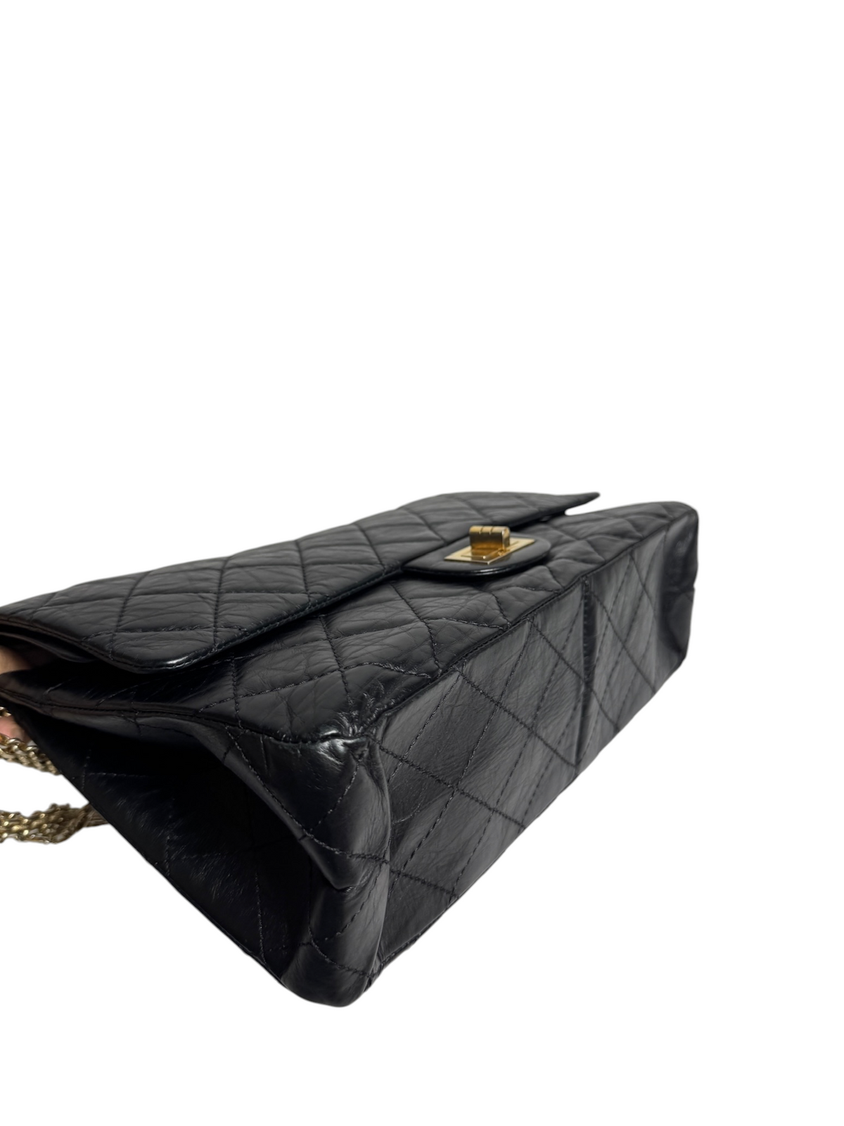 Chanel Black Reissue Jumbo Double Flap GHW T9118