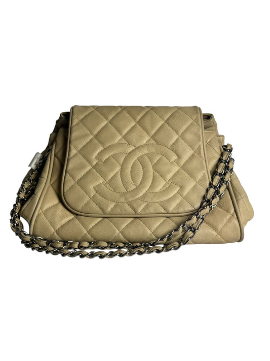 Chanel Timeless Caviar Beige Flap T8092