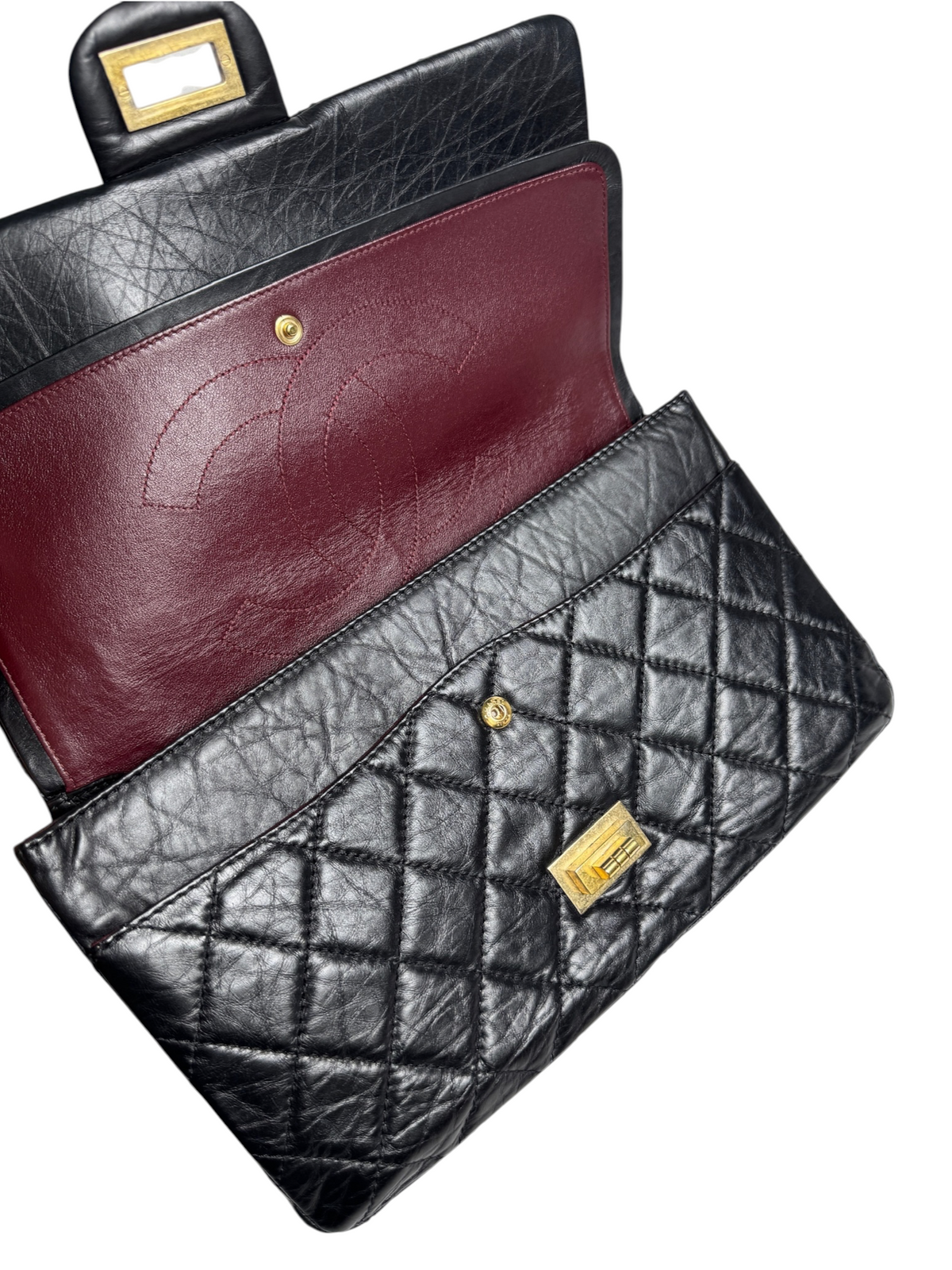 Chanel Black Reissue Jumbo Double Flap GHW T9118