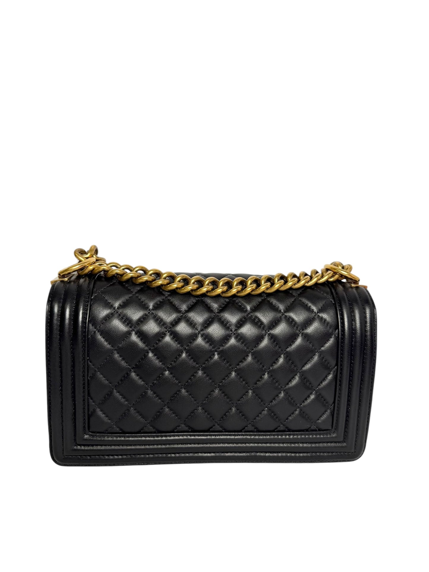 Chanel Quilted Medium Black Boy Bag GHW