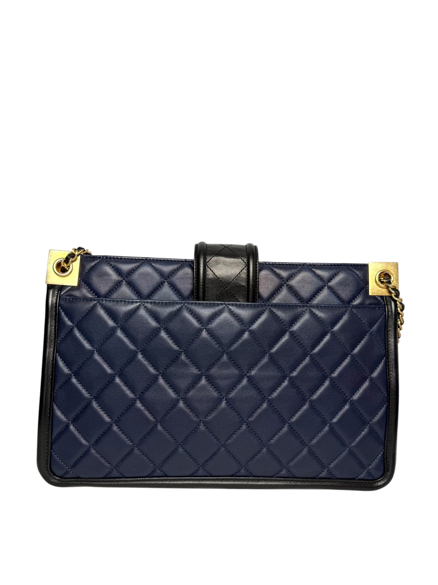 Chanel Quilted Navy/Black Lambskin Tote