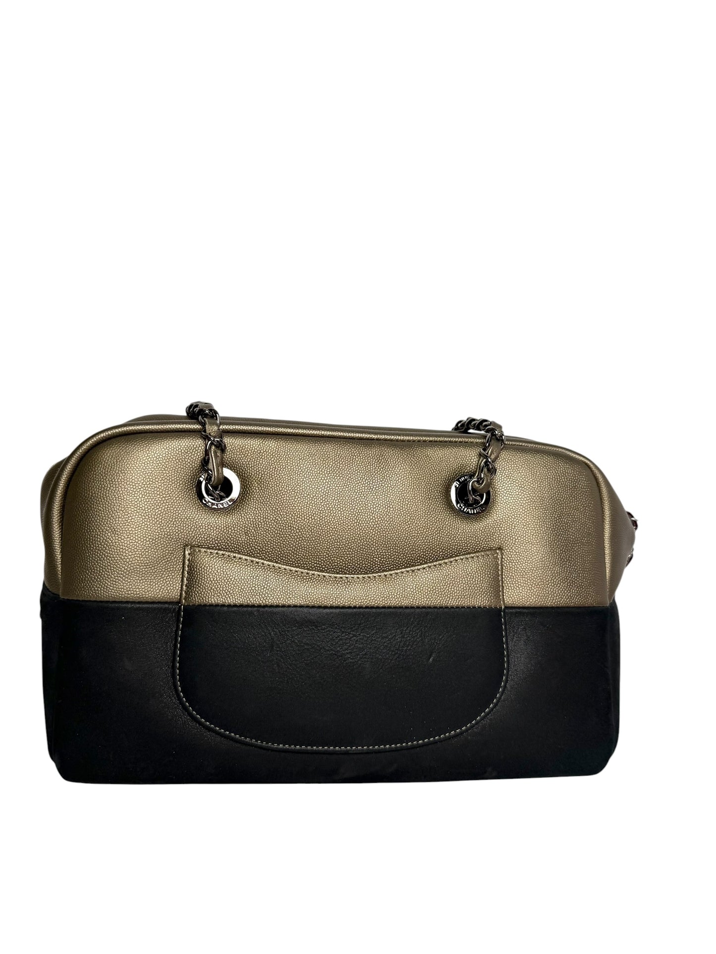 Chanel Black/Metallic Caviar Shoulder