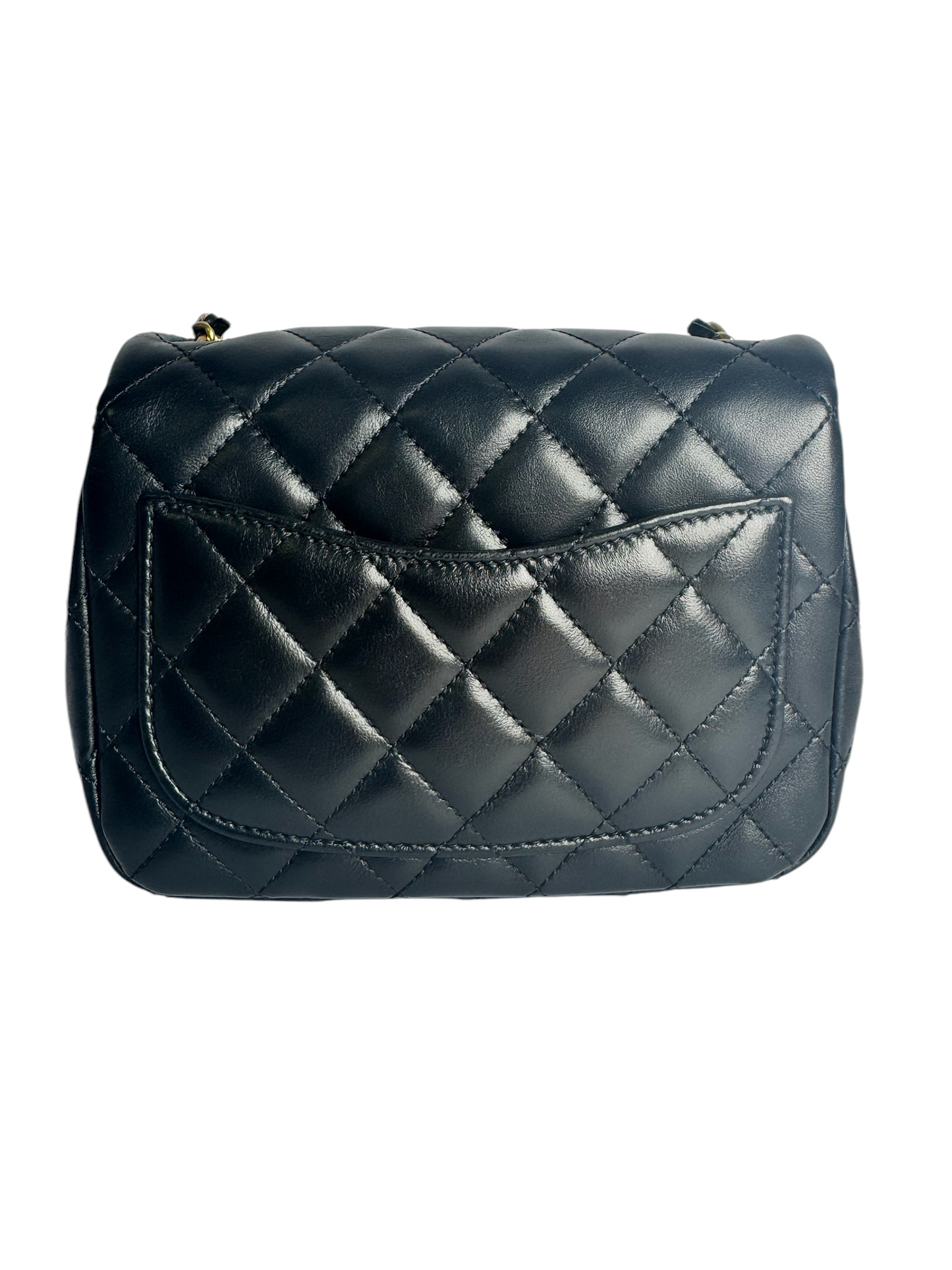 Chanel Romance Black Lambskin Mini Square Flap T1022