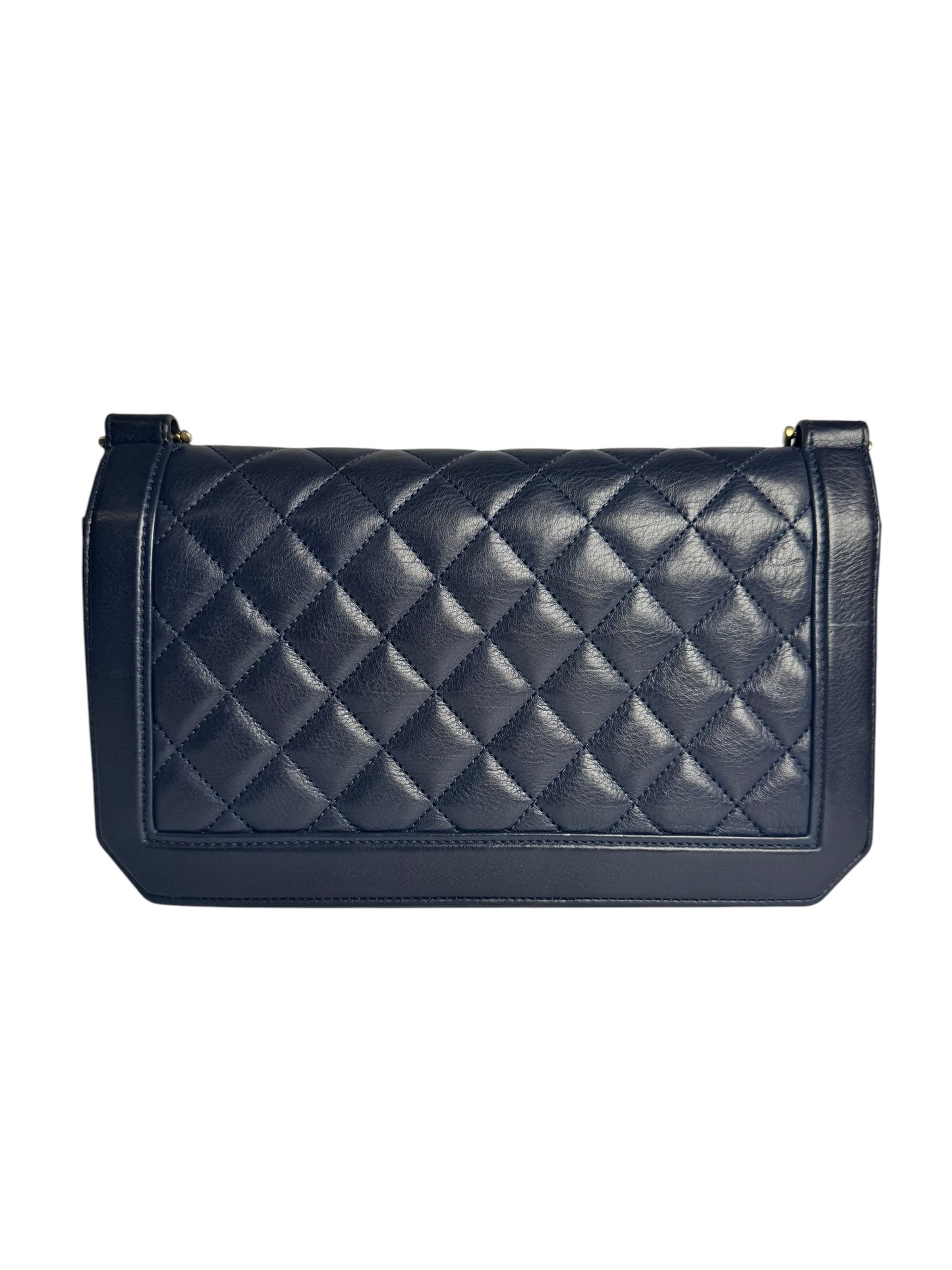 Chanel Navy Aged GHW Flap T5136
