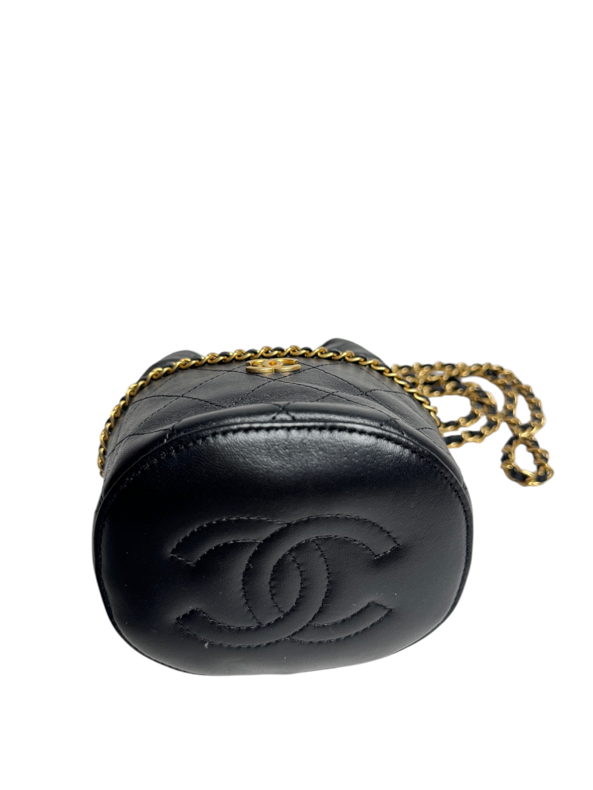 Chanel Black Mini Chain Bucket Bag T9121