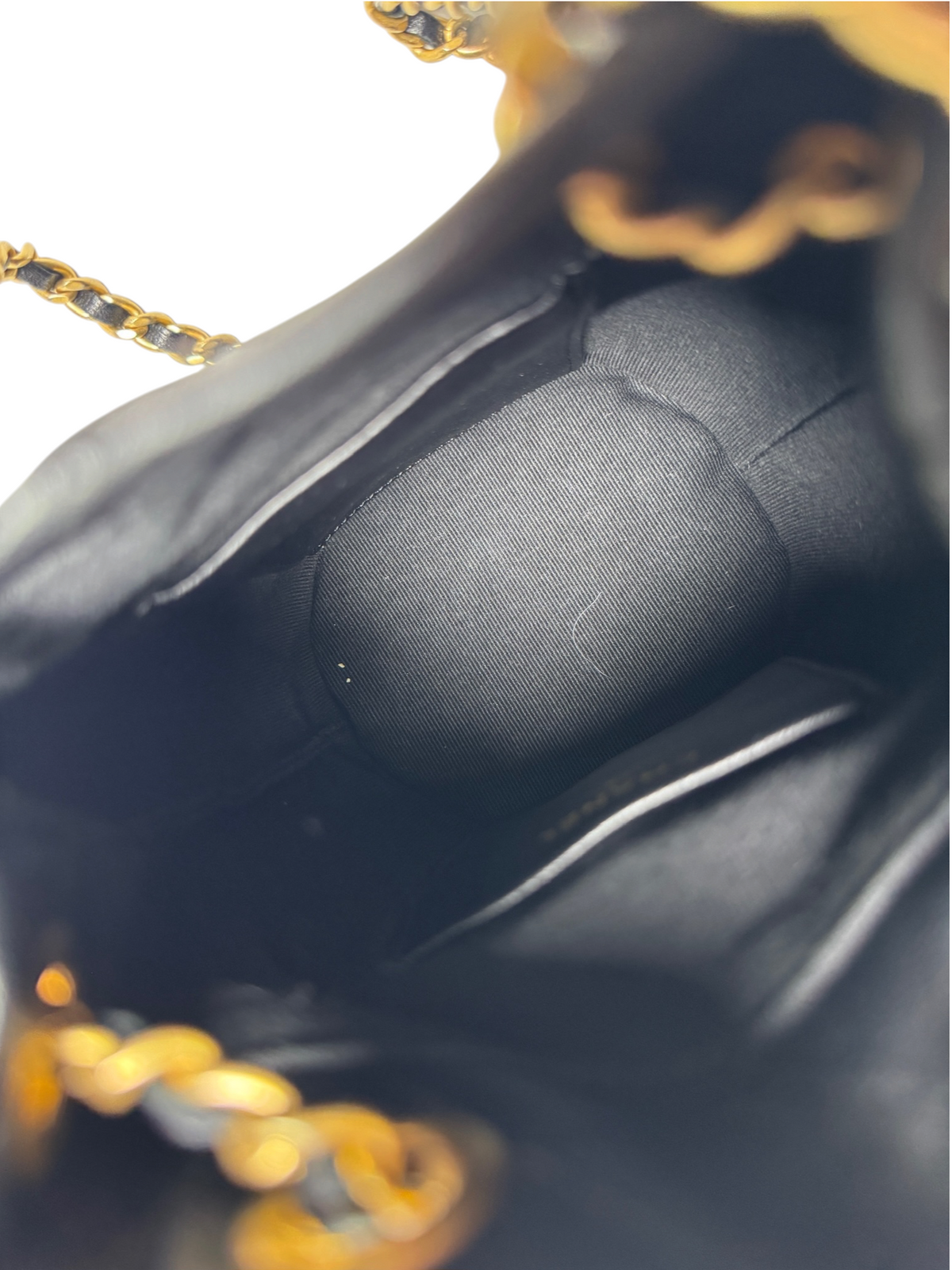 Chanel Black Mini Chain Bucket Bag T9121