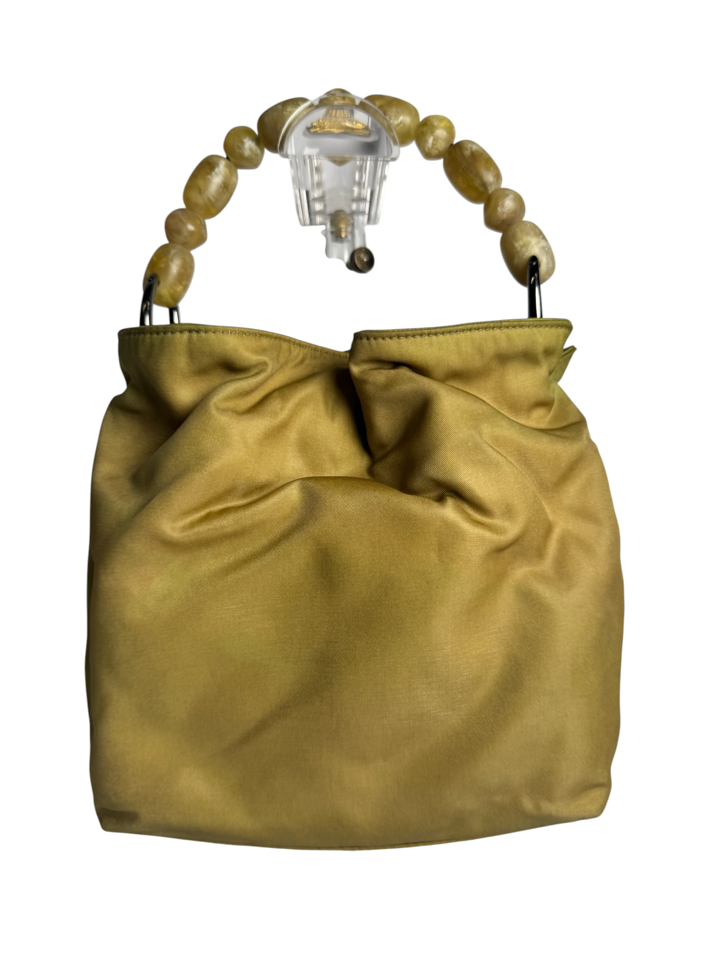 Christian Dior Malice Green Nylon Hand Bag T8394