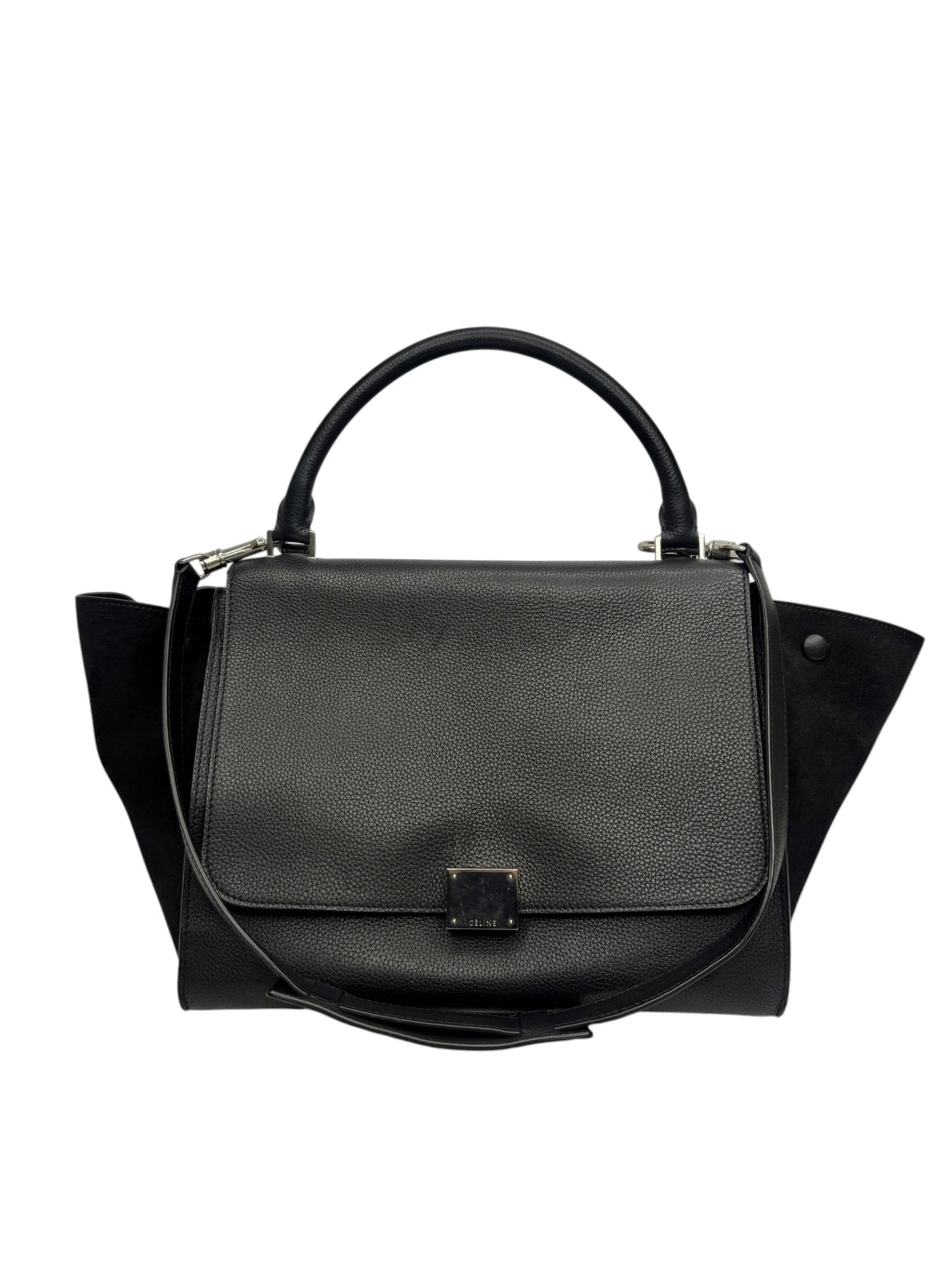 Celine Black Leather and Suede Medium Trapeze T8751