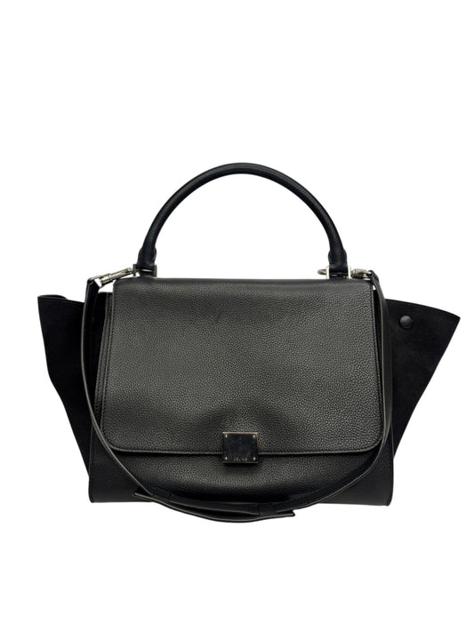 Celine Black Leather and Suede Medium Trapeze T8751