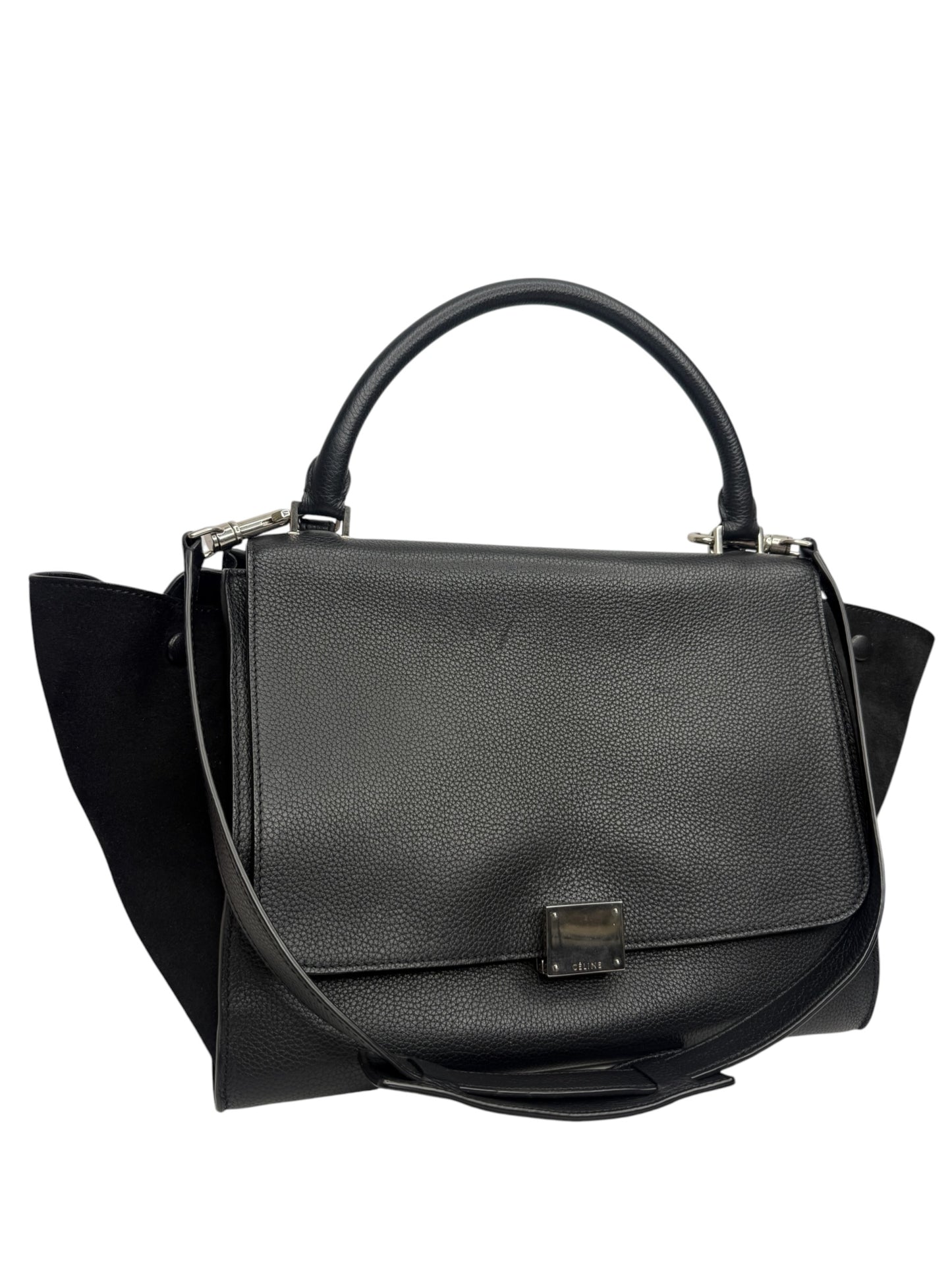 Celine Black Leather and Suede Medium Trapeze T8751