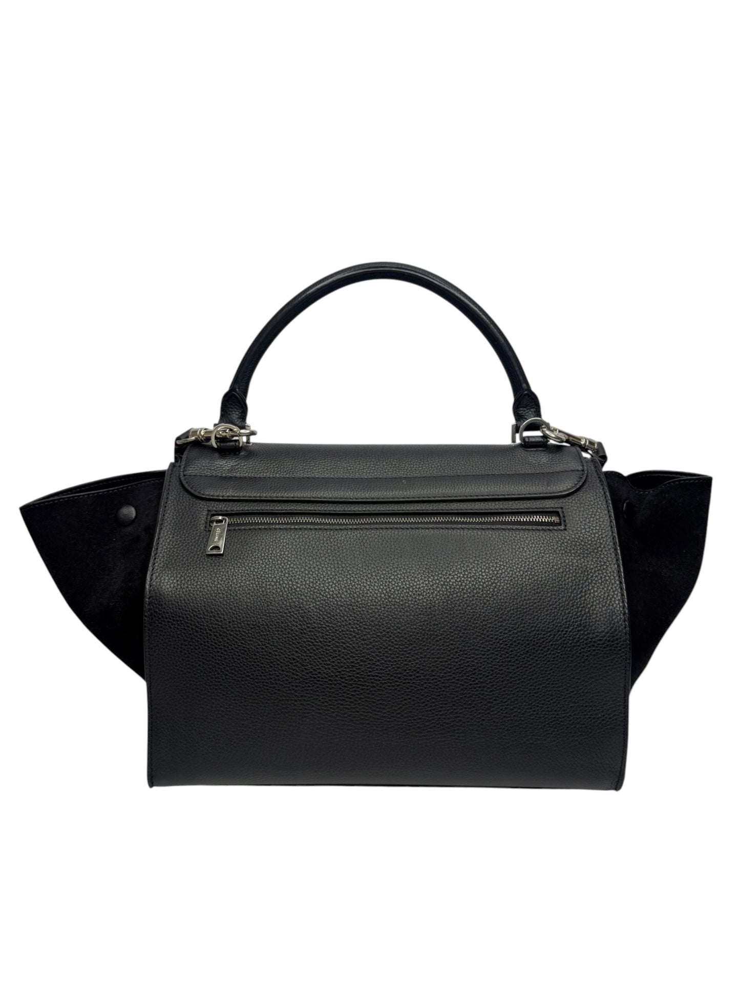 Celine Black Leather and Suede Medium Trapeze T8751
