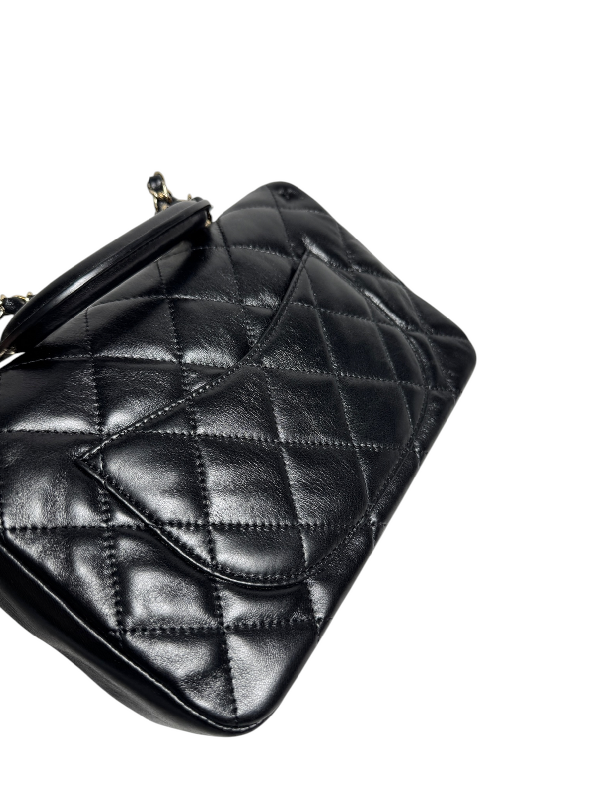 Chanel Black Quilted Coco Trip Top Handle Flap T9123