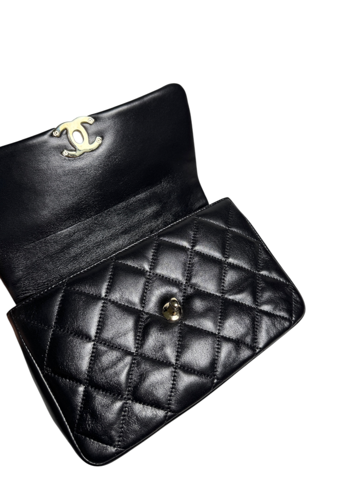 Chanel Black Quilted Coco Trip Top Handle Flap T9123
