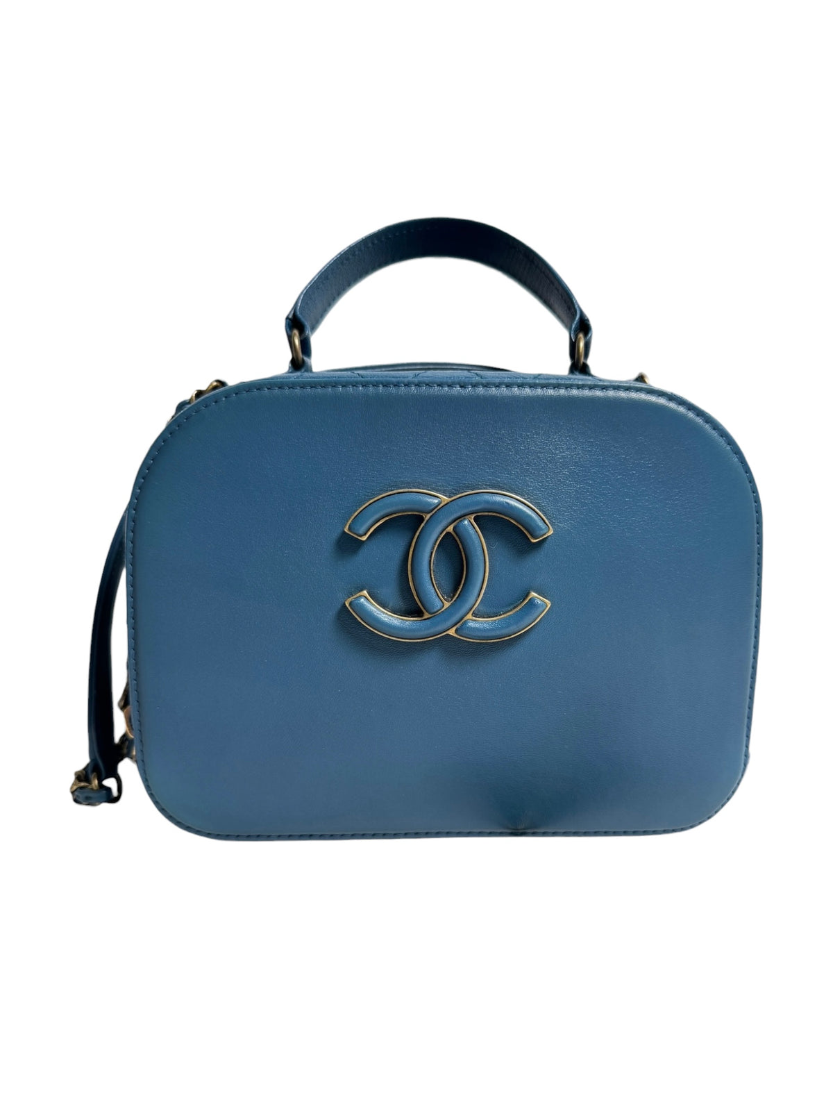 Chanel Blue Coco Curve Vanity Case T9125