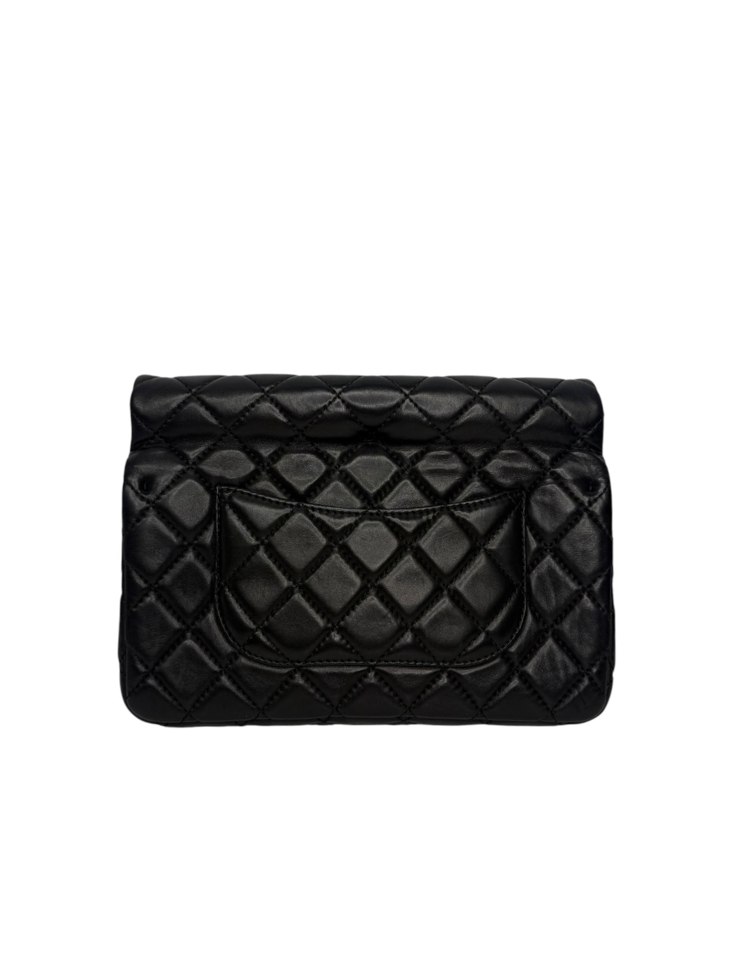 Chanel Medium Black Lambskin Roll Clutch Reissue T8734