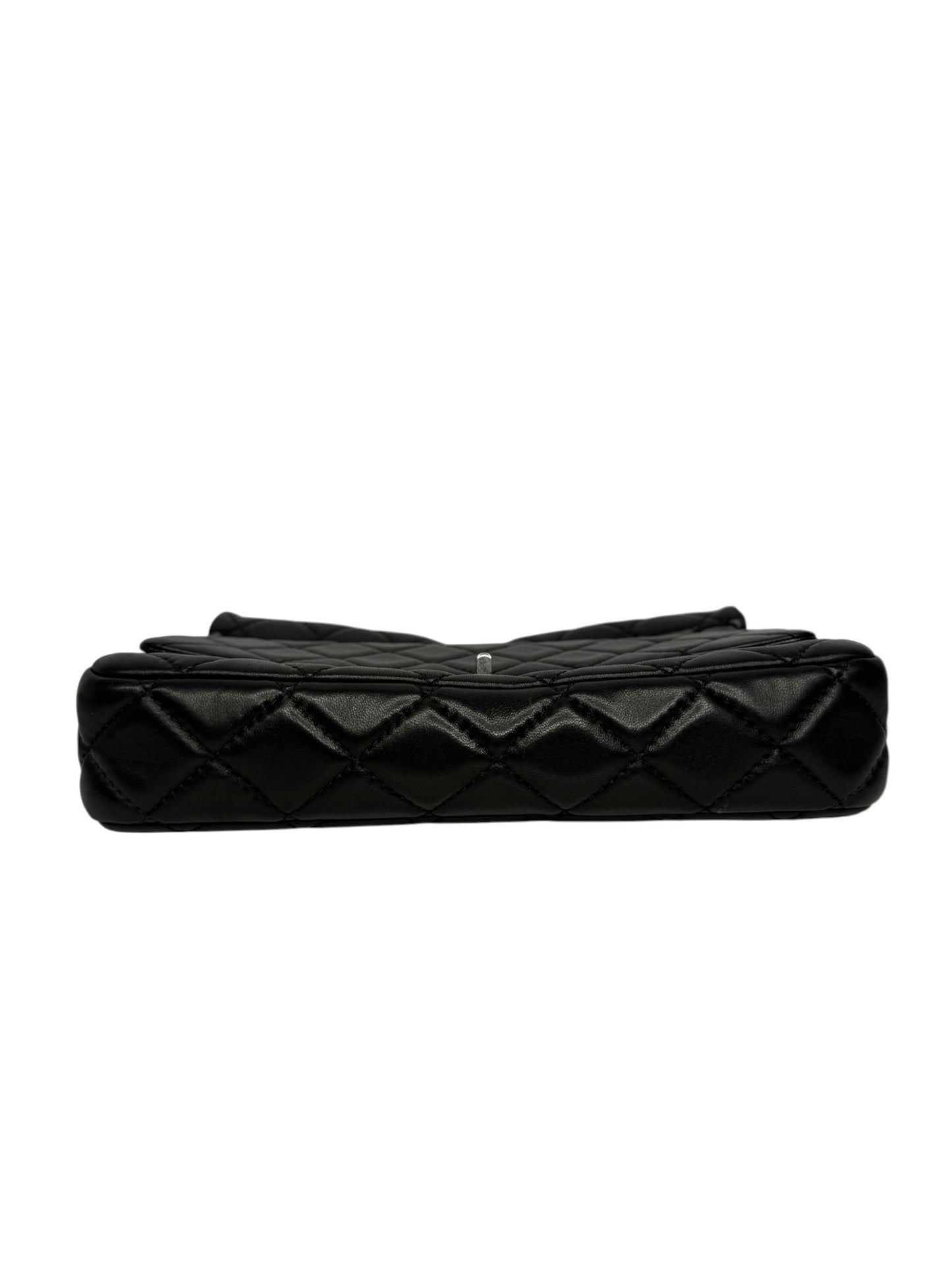 Chanel Medium Black Lambskin Roll Clutch Reissue T8734