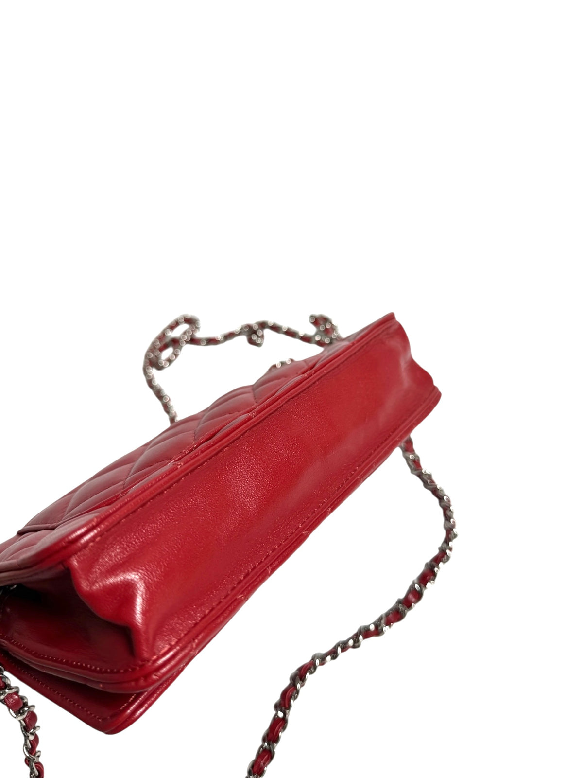 Chanel Red Lambskin Walle On Chain SHW T9127