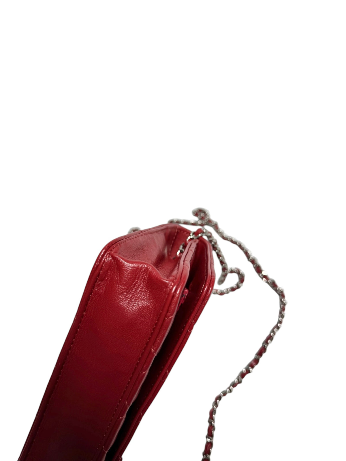 Chanel Red Lambskin Walle On Chain SHW T9127