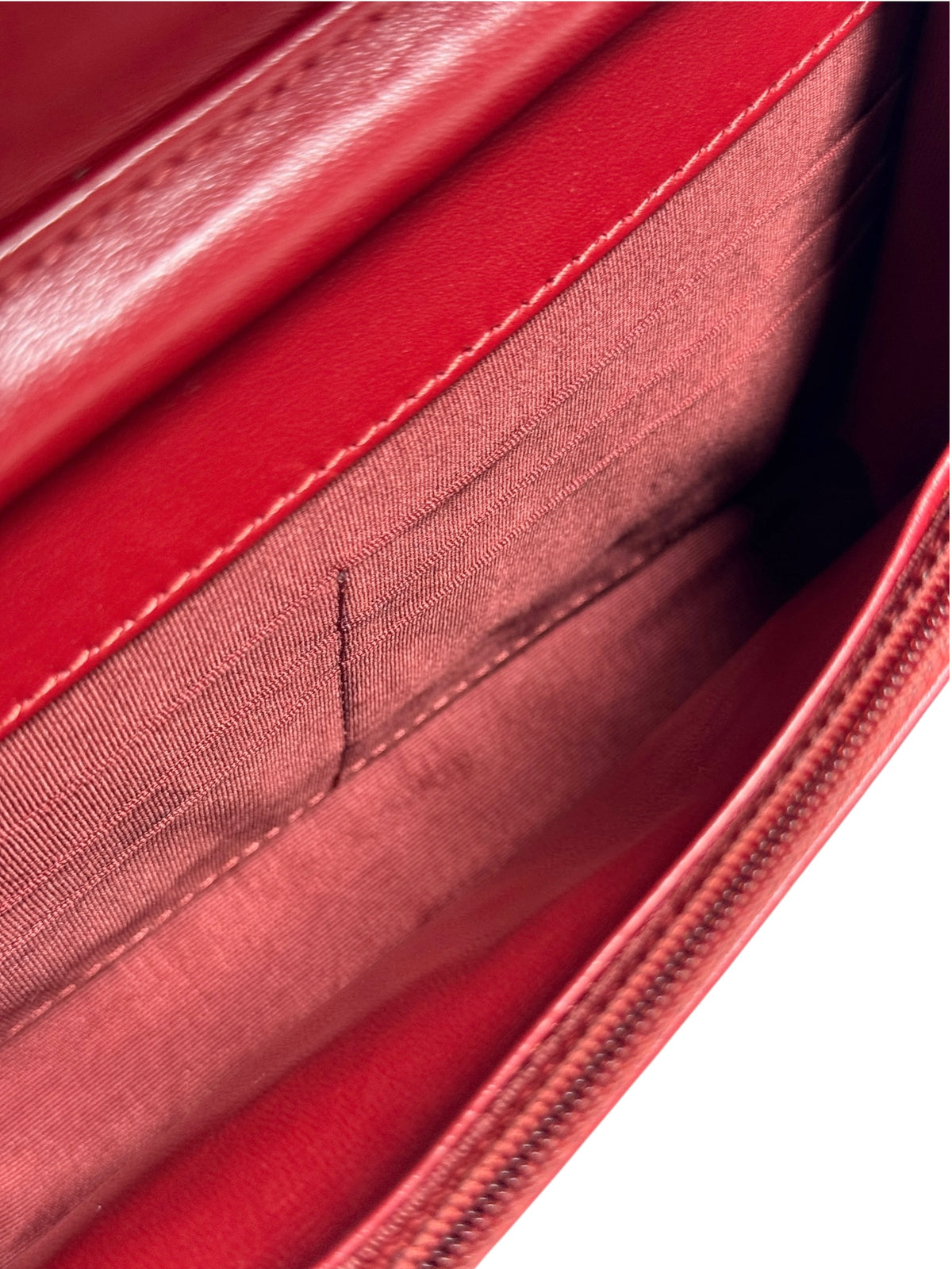 Chanel Red Lambskin Walle On Chain SHW T9127