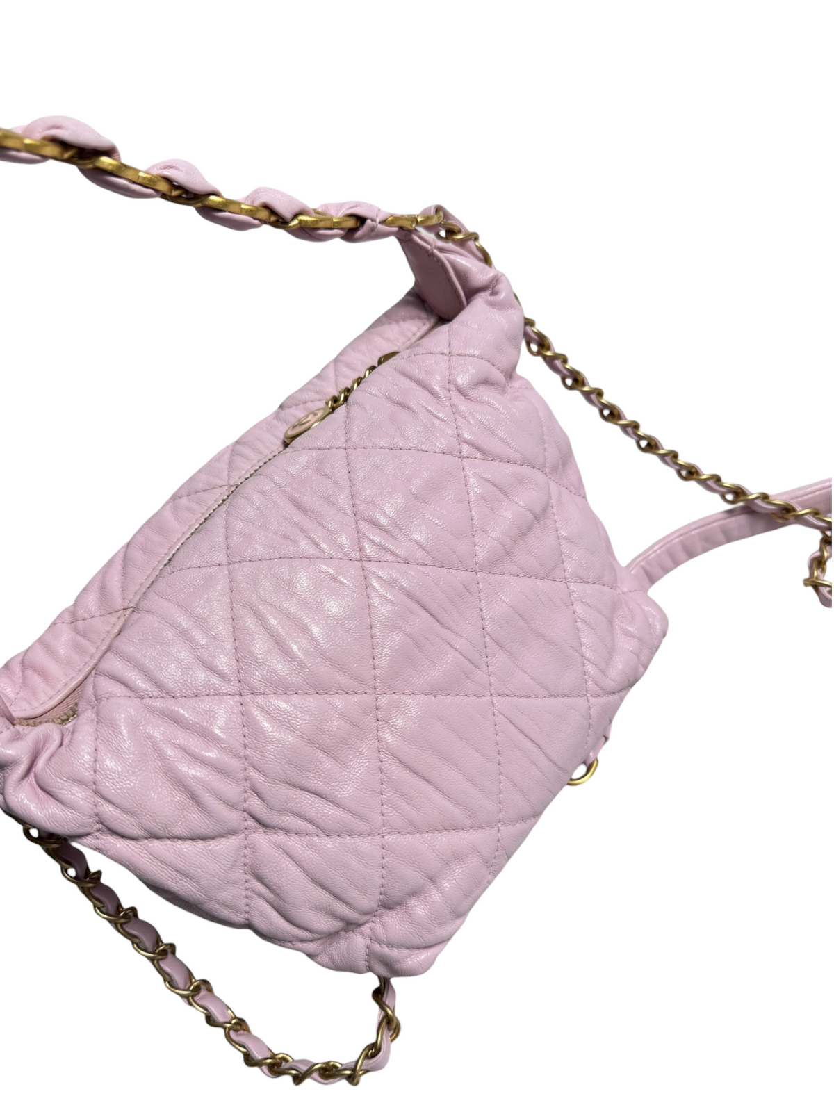 Chanel Crumpled Lambskin Pink Small Hobo T9128