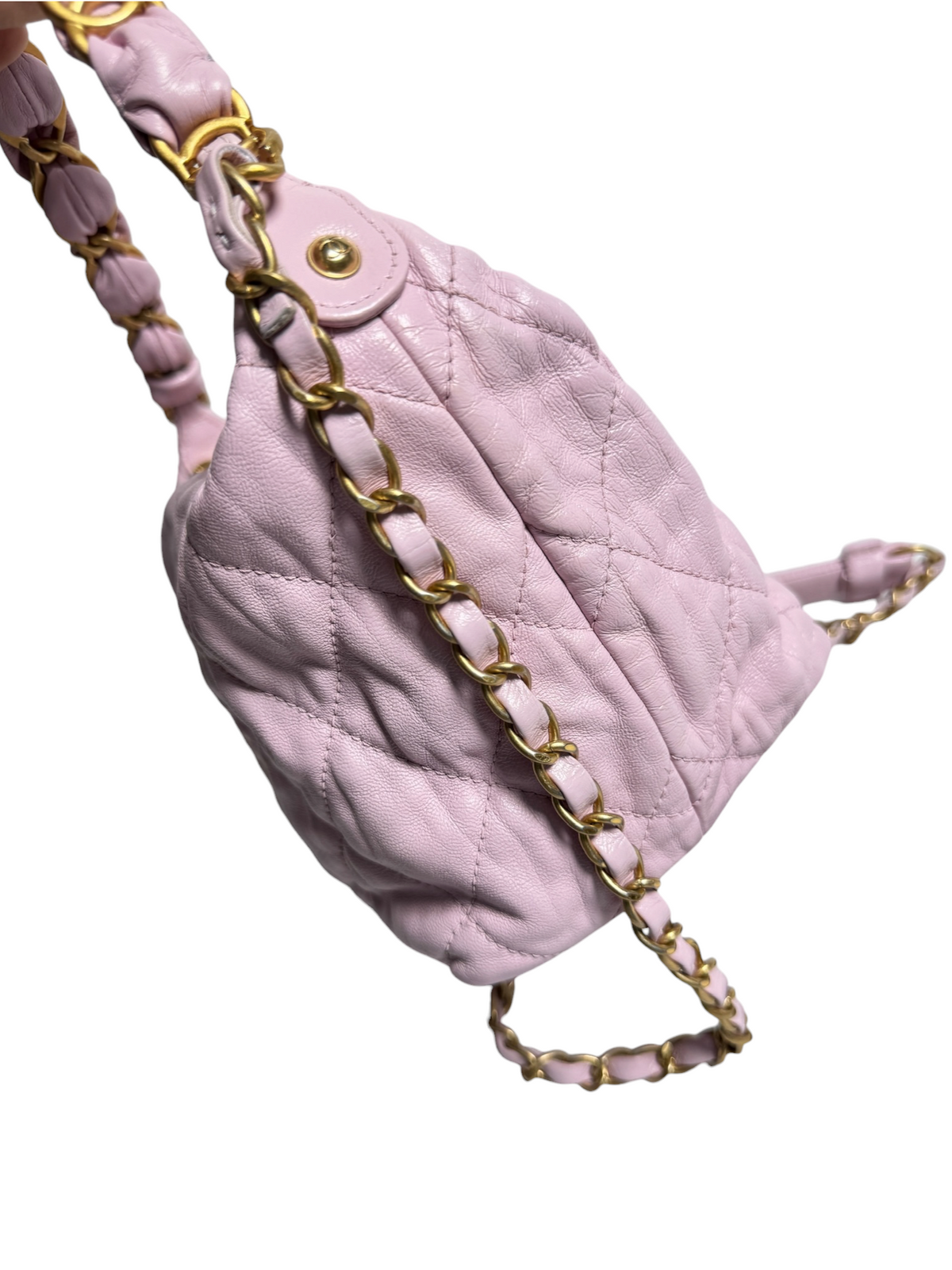 Chanel Crumpled Lambskin Pink Small Hobo T9128