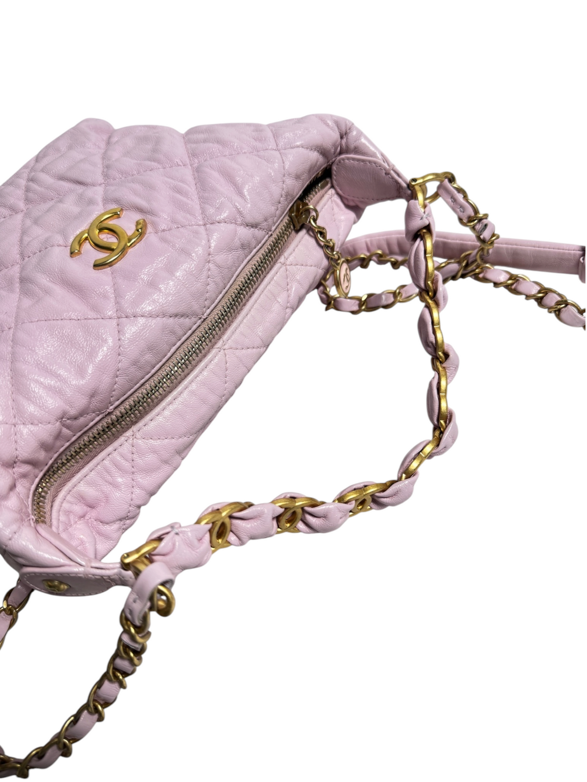 Chanel Crumpled Lambskin Pink Small Hobo T9128