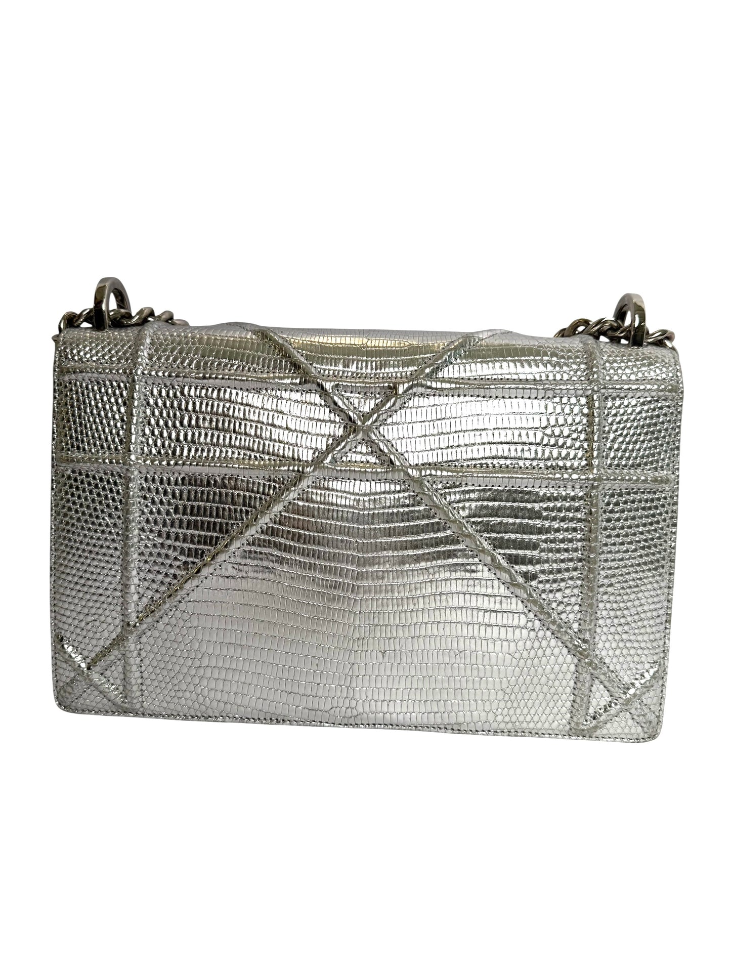 Dior Diorama Lizard pink black stone flap medium