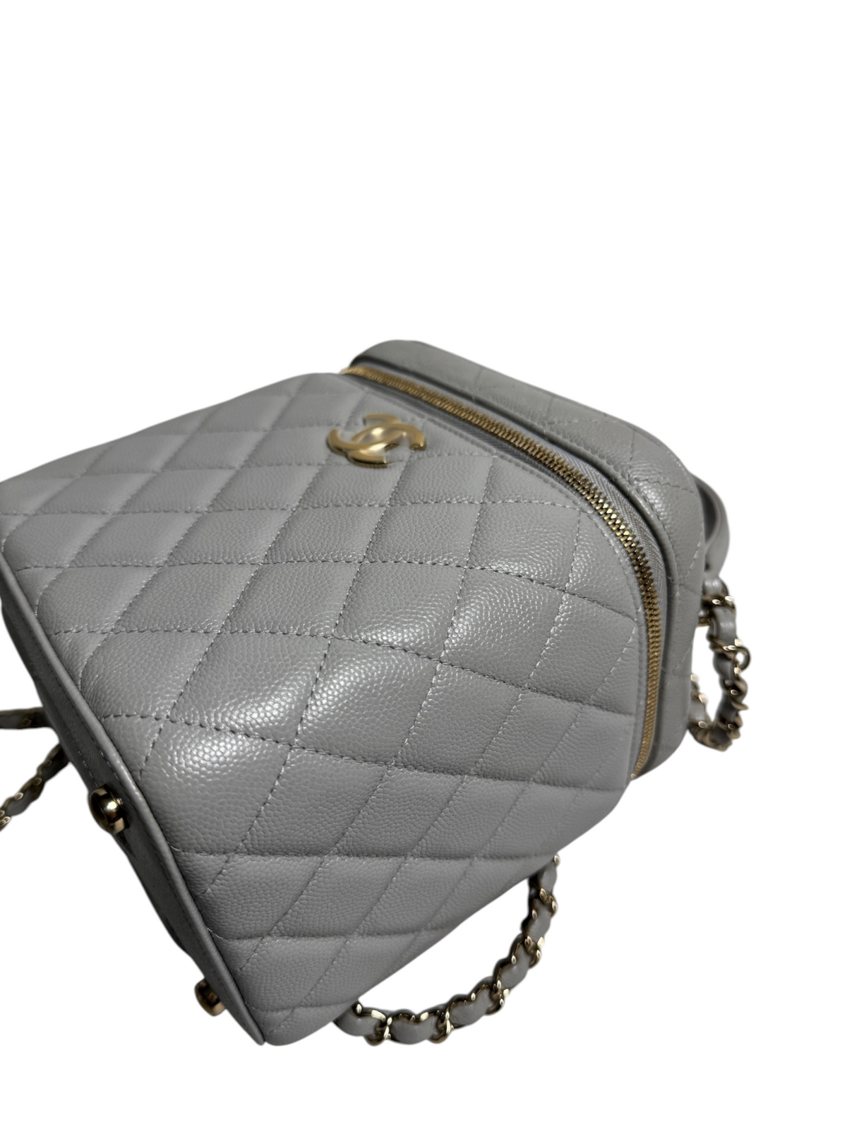 Chanel Gray Caviar Crossbody Vanity Case T9130
