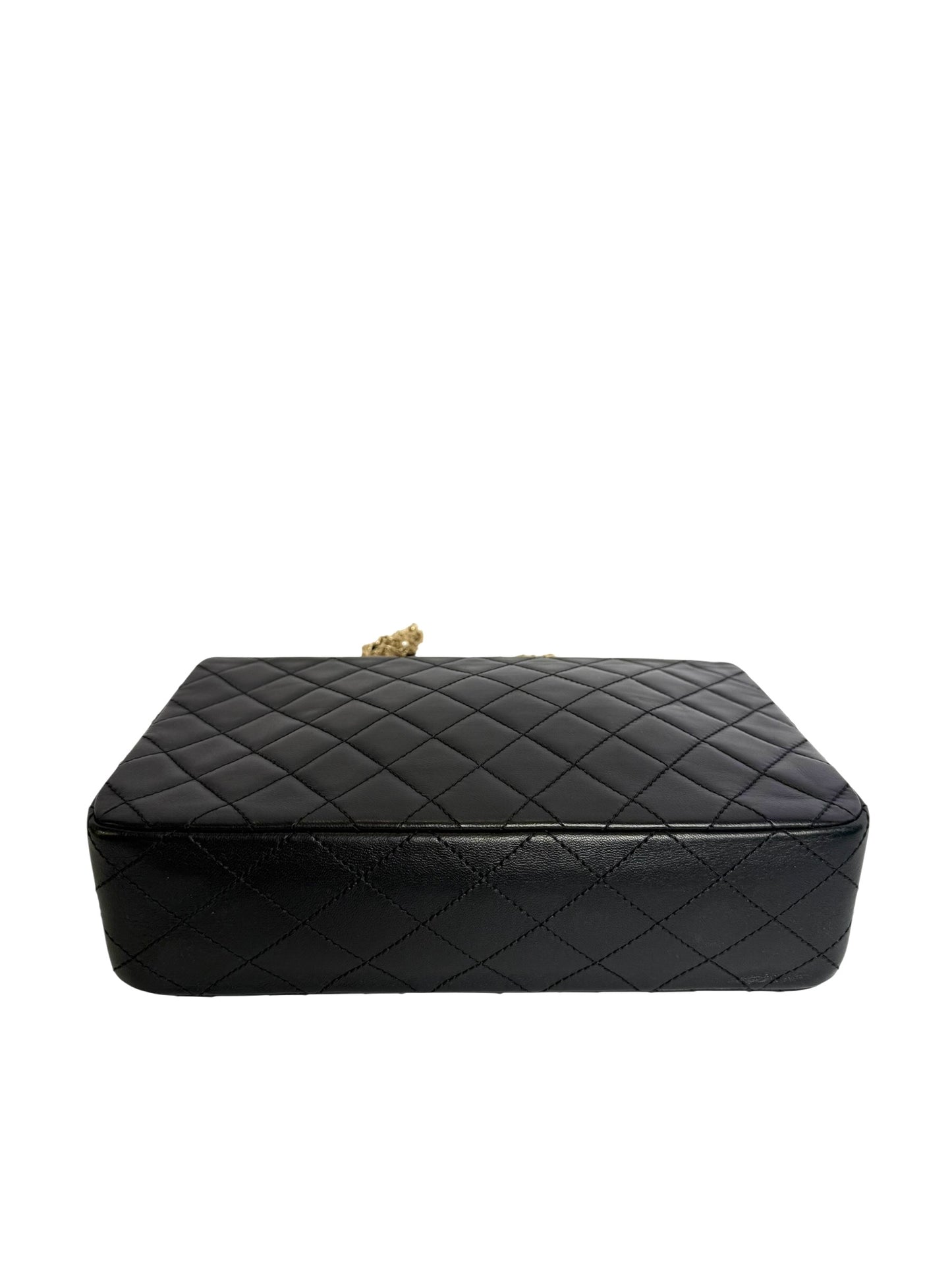 Chanel lambskin black quilted Medium Westminster Pearl Flap Black 2014
