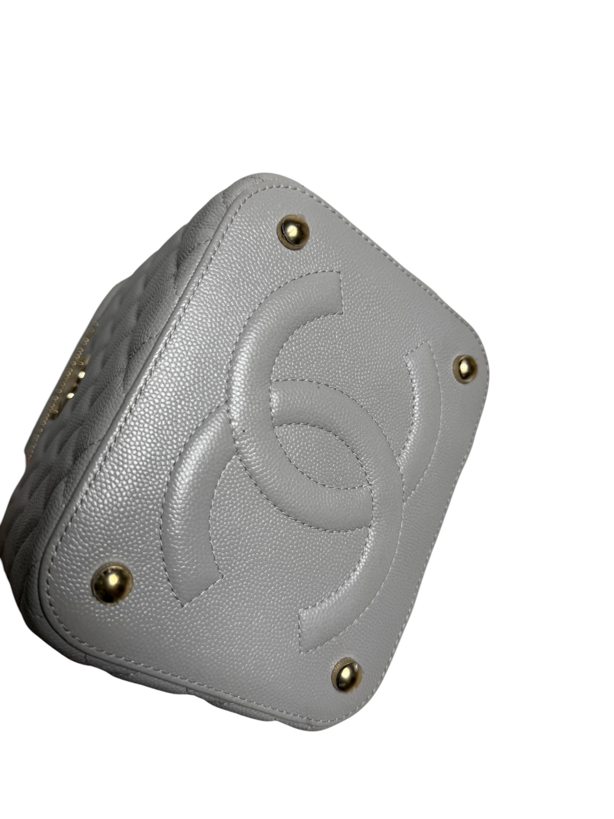 Chanel Gray Caviar Crossbody Vanity Case T9130