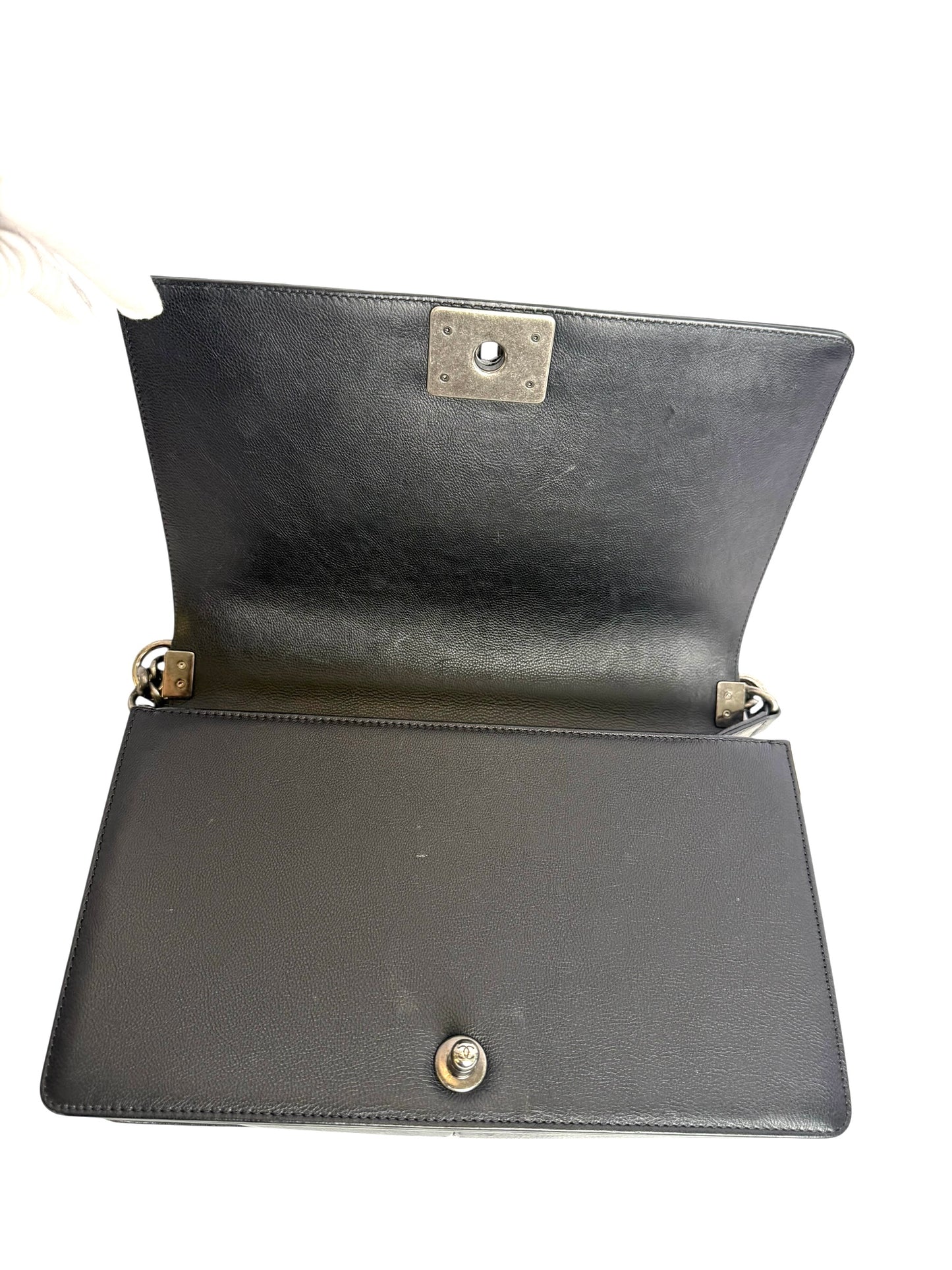 Chanel Le Boy black calf Large smooth calf Ruthenium hardware