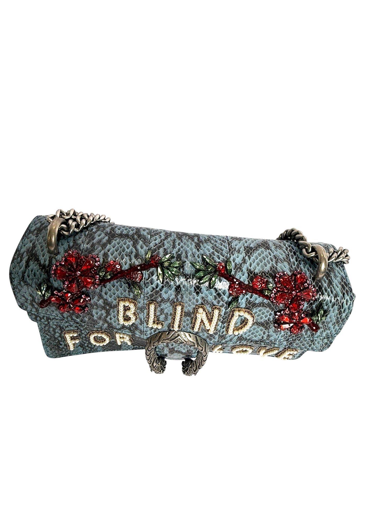 Gucci python blue jewel Dionysus small embellishment