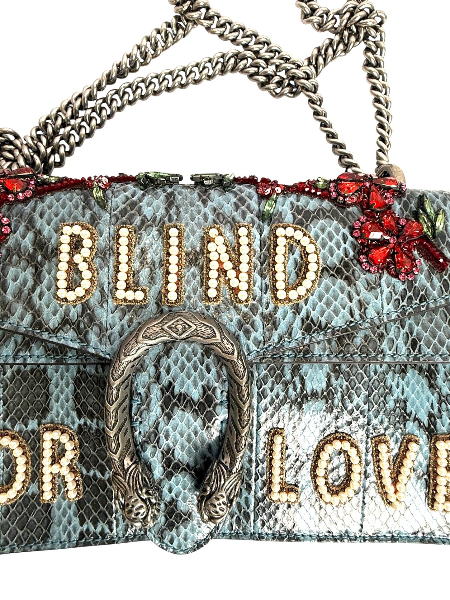 Gucci python blue jewel Dionysus small embellishment