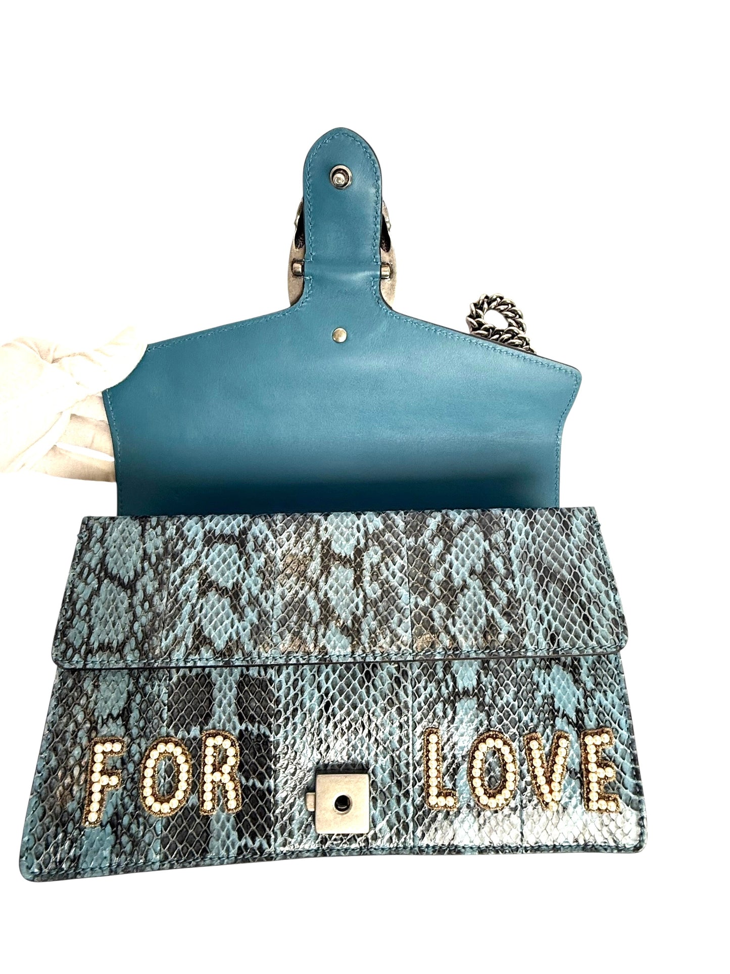 Gucci python blue jewel Dionysus small embellishment