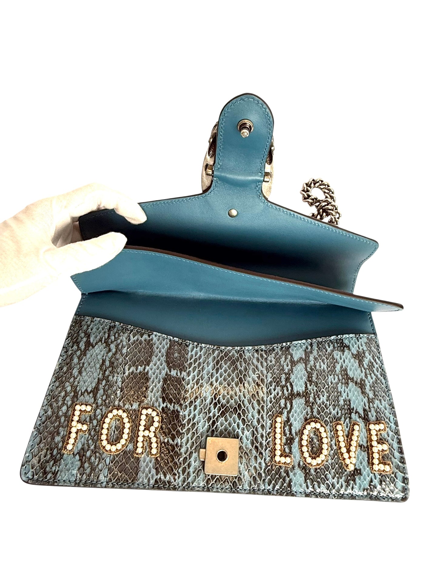 Gucci python blue jewel Dionysus small embellishment