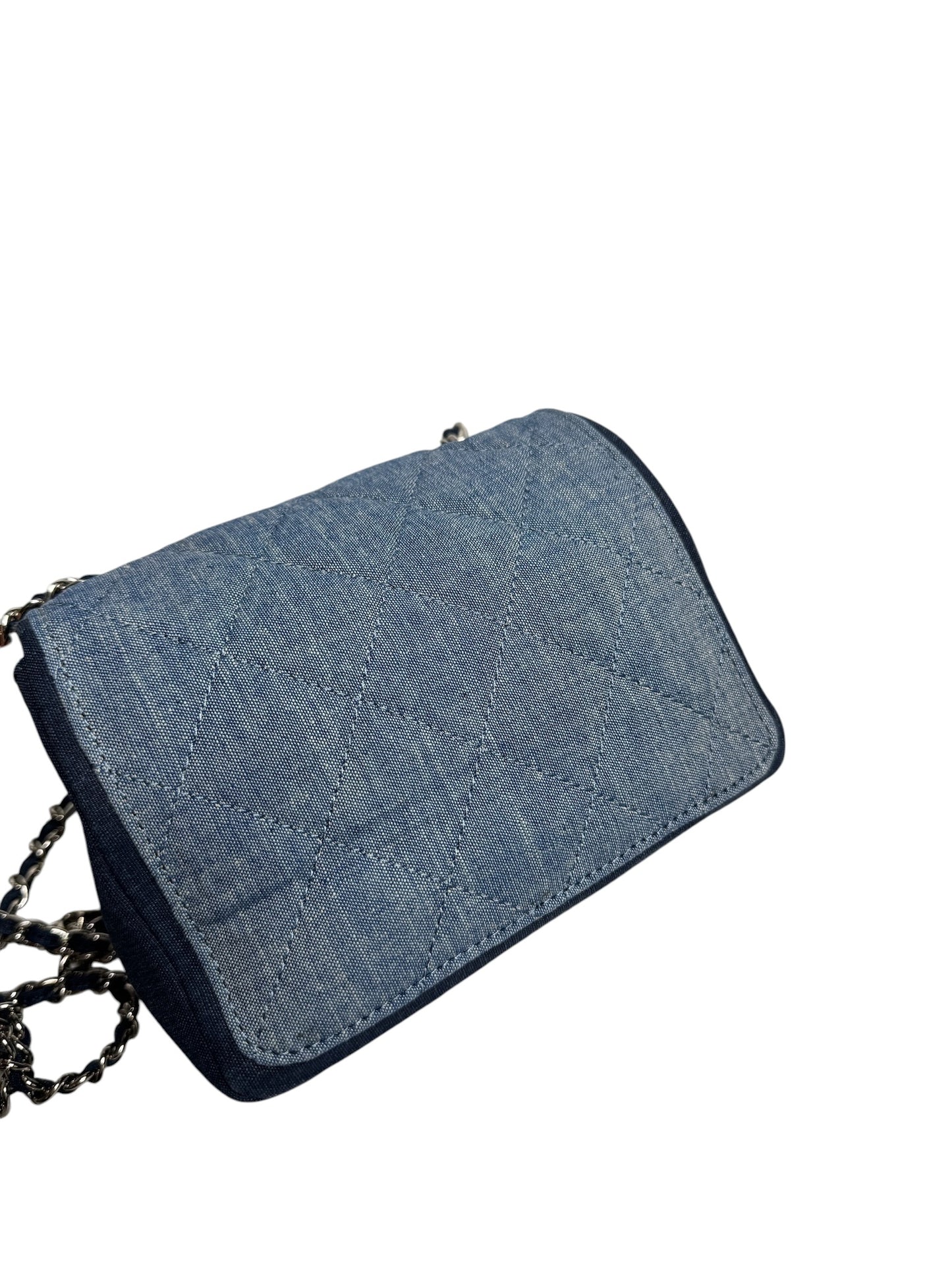 Chanel Blue Denim Mini Medallion Flap