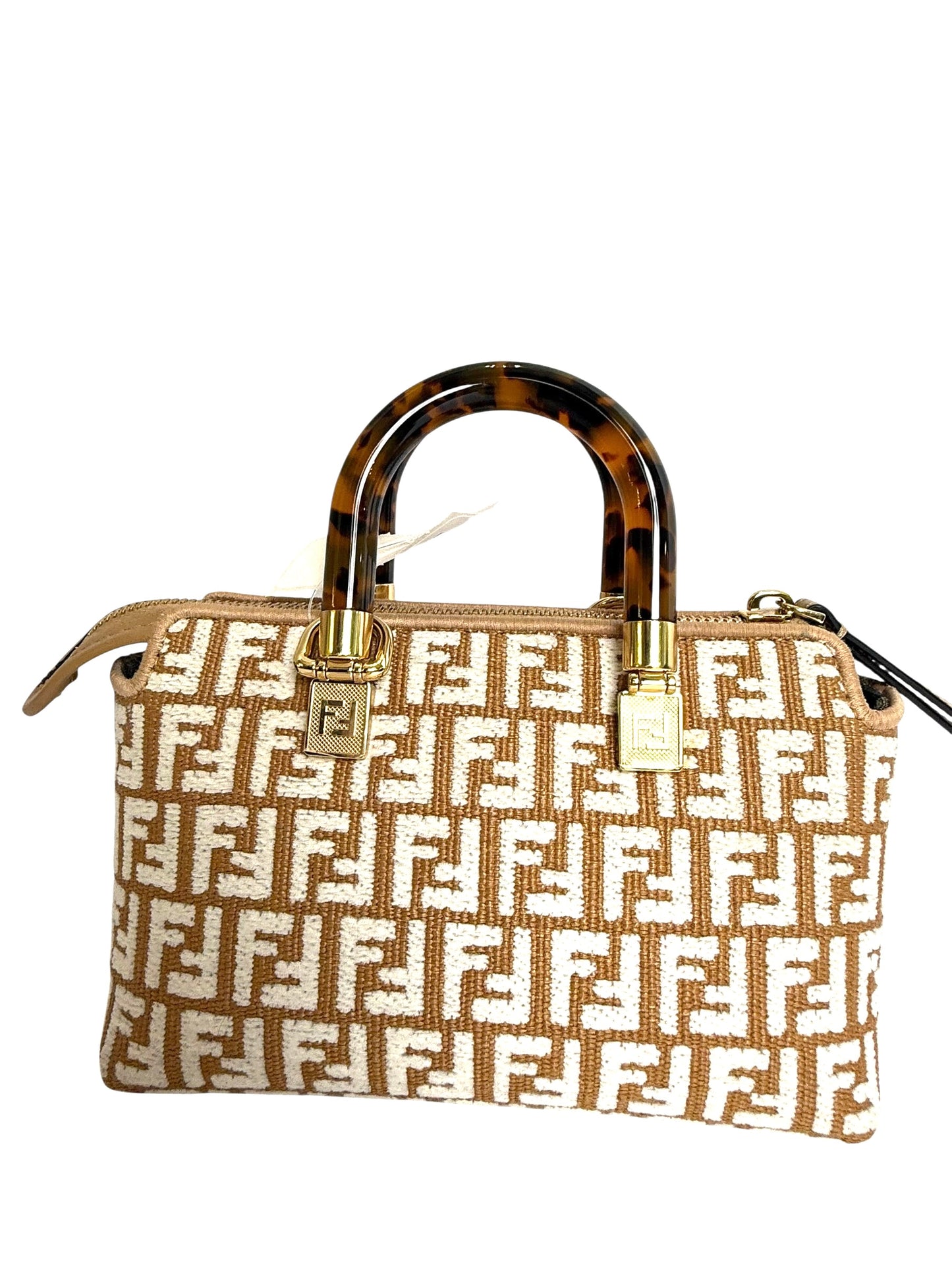 Fendi mini By the Way logo canvas top handle boston bag